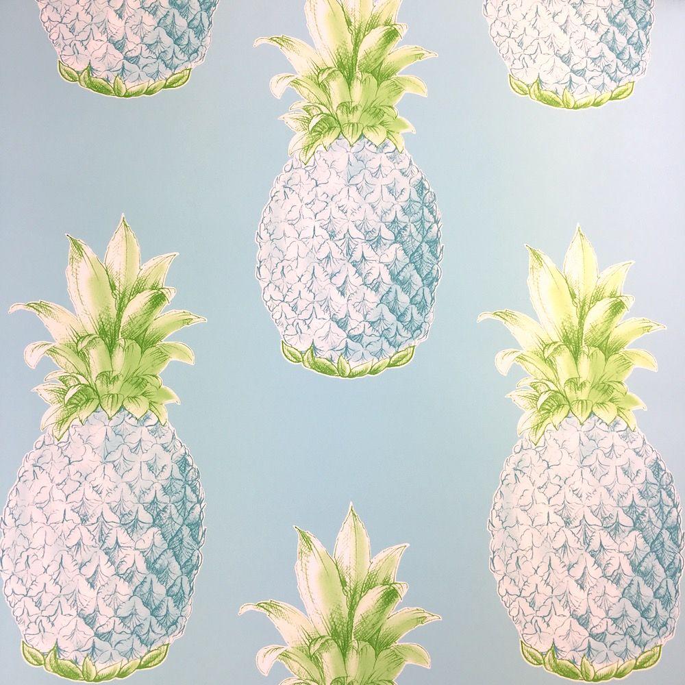 A Street Prints Aloha Pineapple Wallpaper Turquoise FD24137