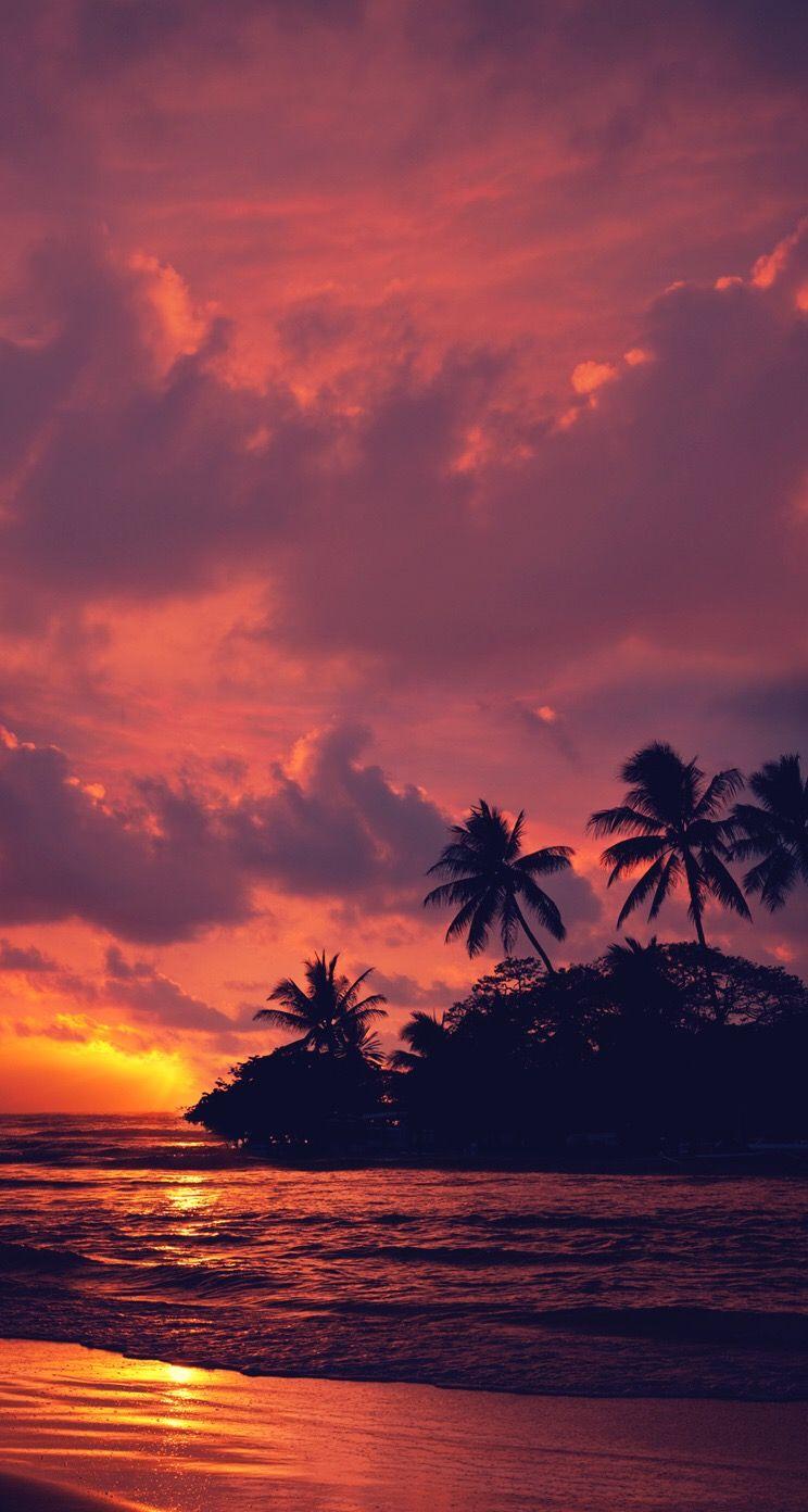 Aloha beach sunset iPhone wallpaper background lockscreen