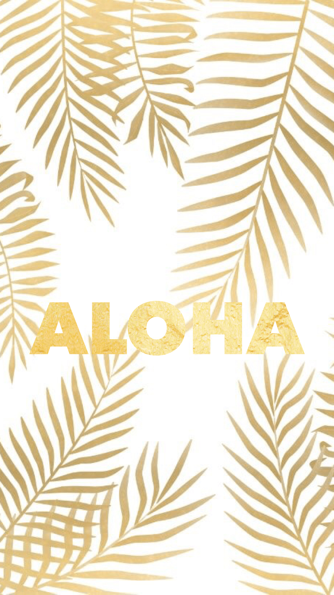 Gold Tropical Aloha Summer Tags™ iPhone Mobile Wallpaper