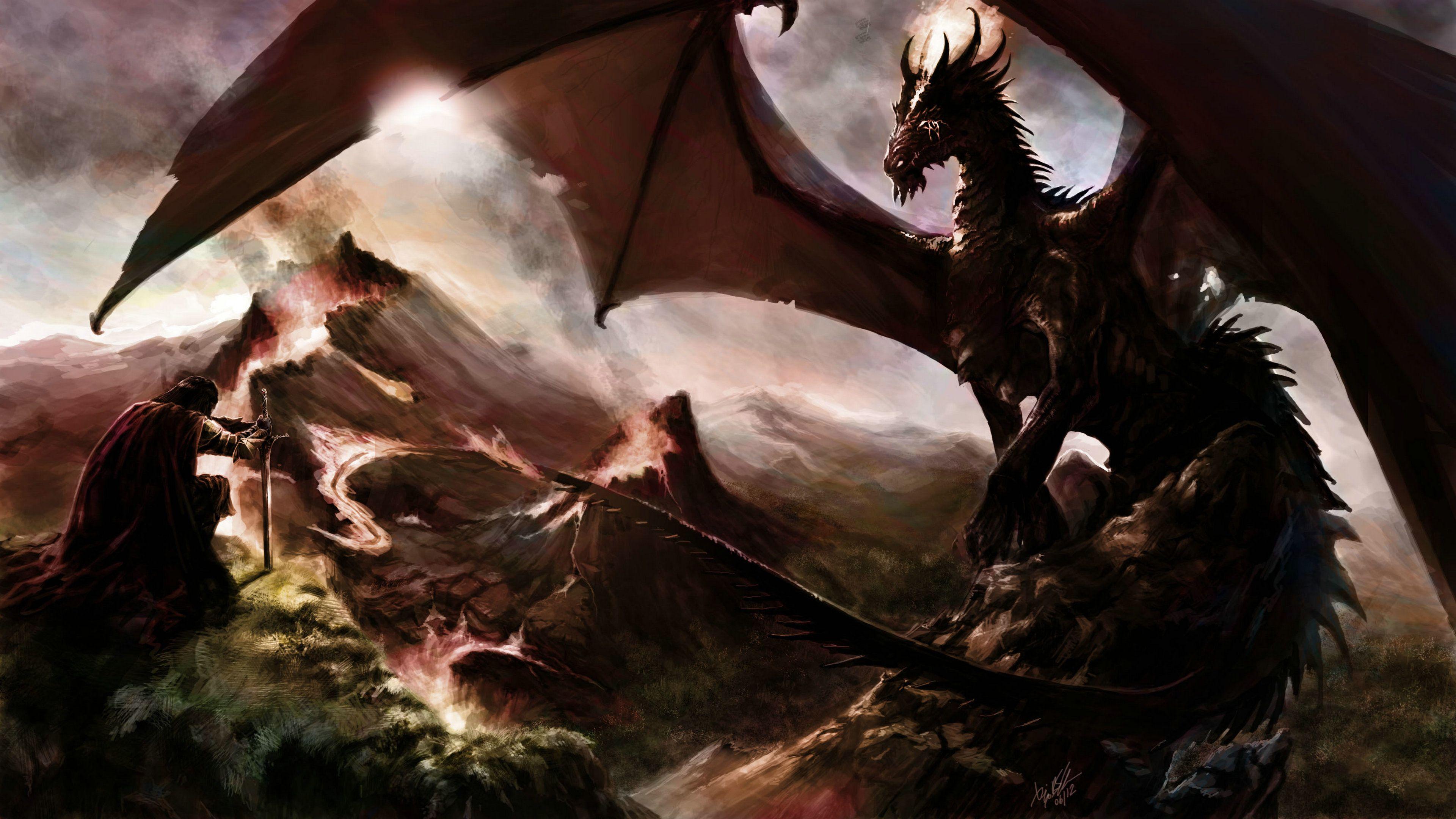 Fantasy Dragon Ultra HD 4K Wallpaper. game. Ultra