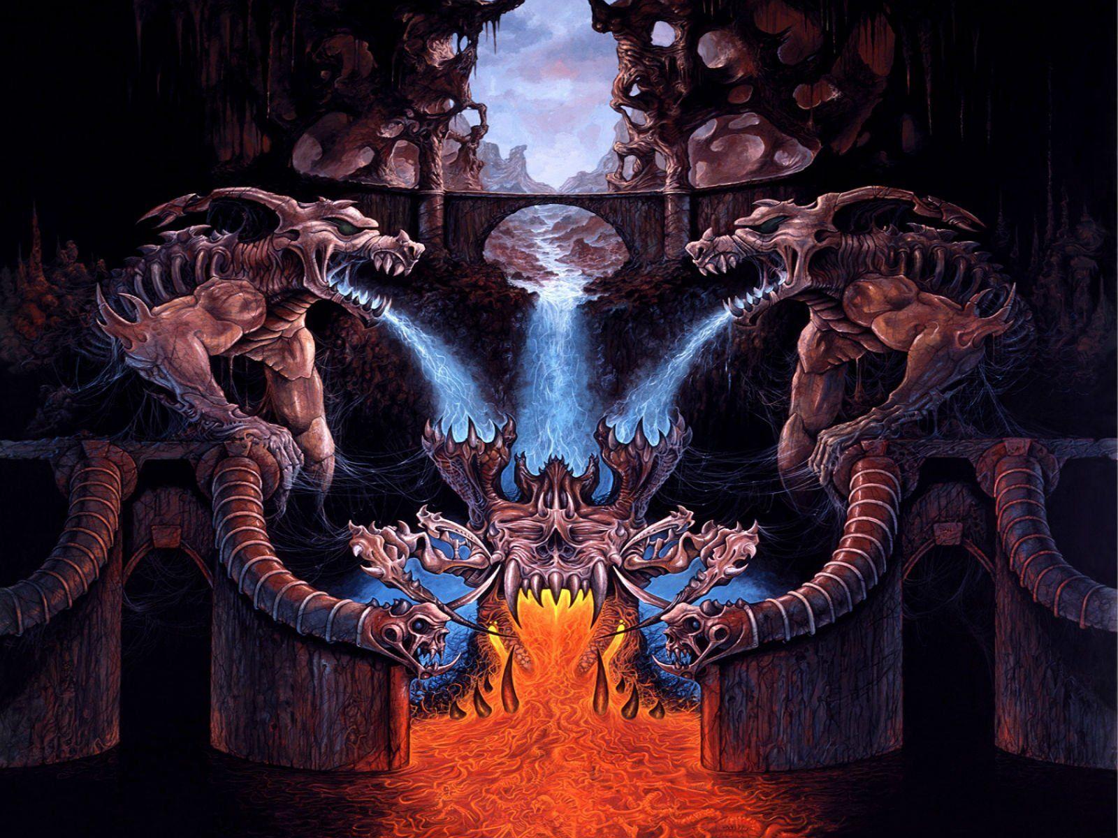 Death Metal Heavy Dark Evil Horror Poster Fantasy Dragon Demon