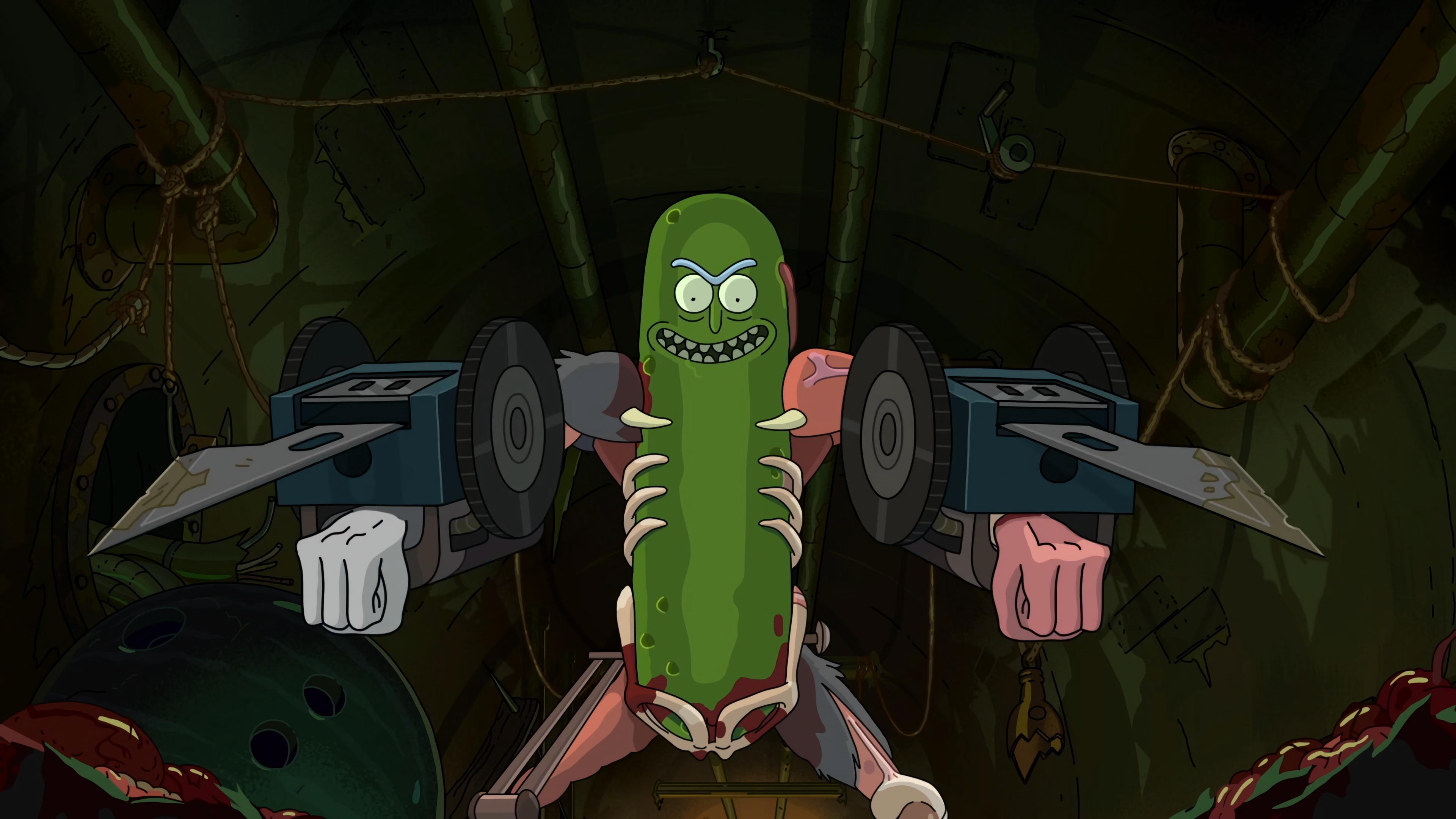 4K Pickle Rick Wallpaper (upscaled from FHD with waifu2x)