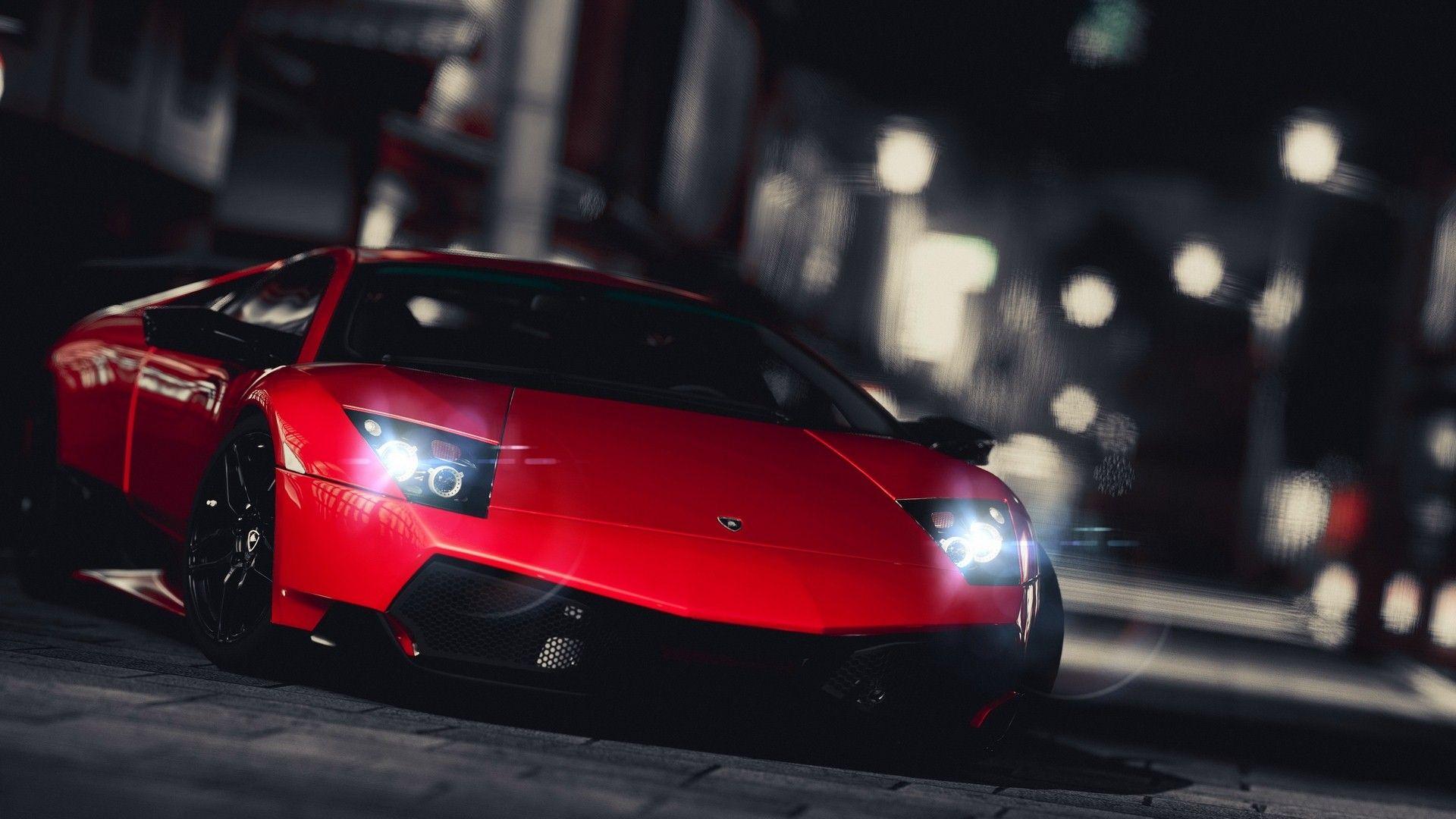 Red Lamborghini Gallardo Super Pic on Night