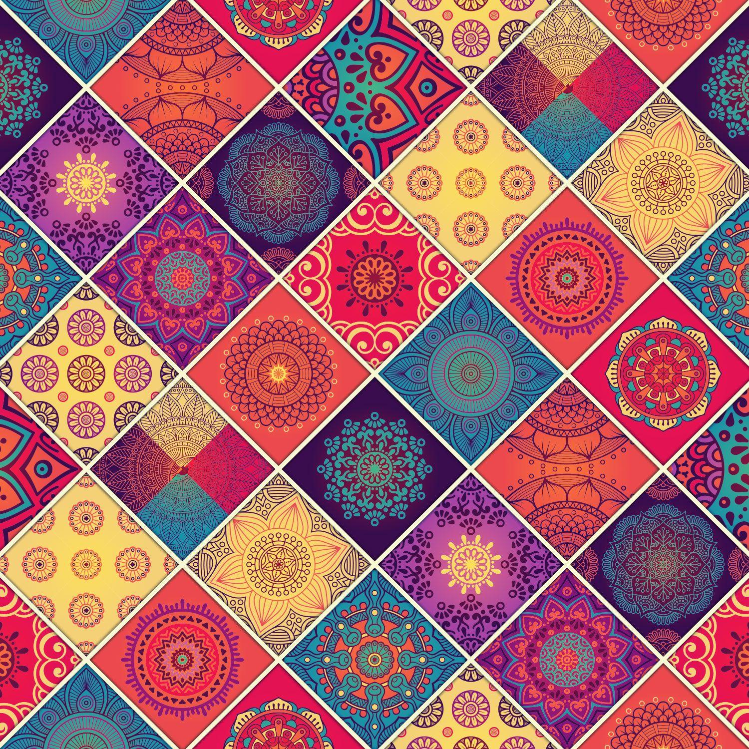 Ethnic Print Wallpaper for Indian Homes & Offices
