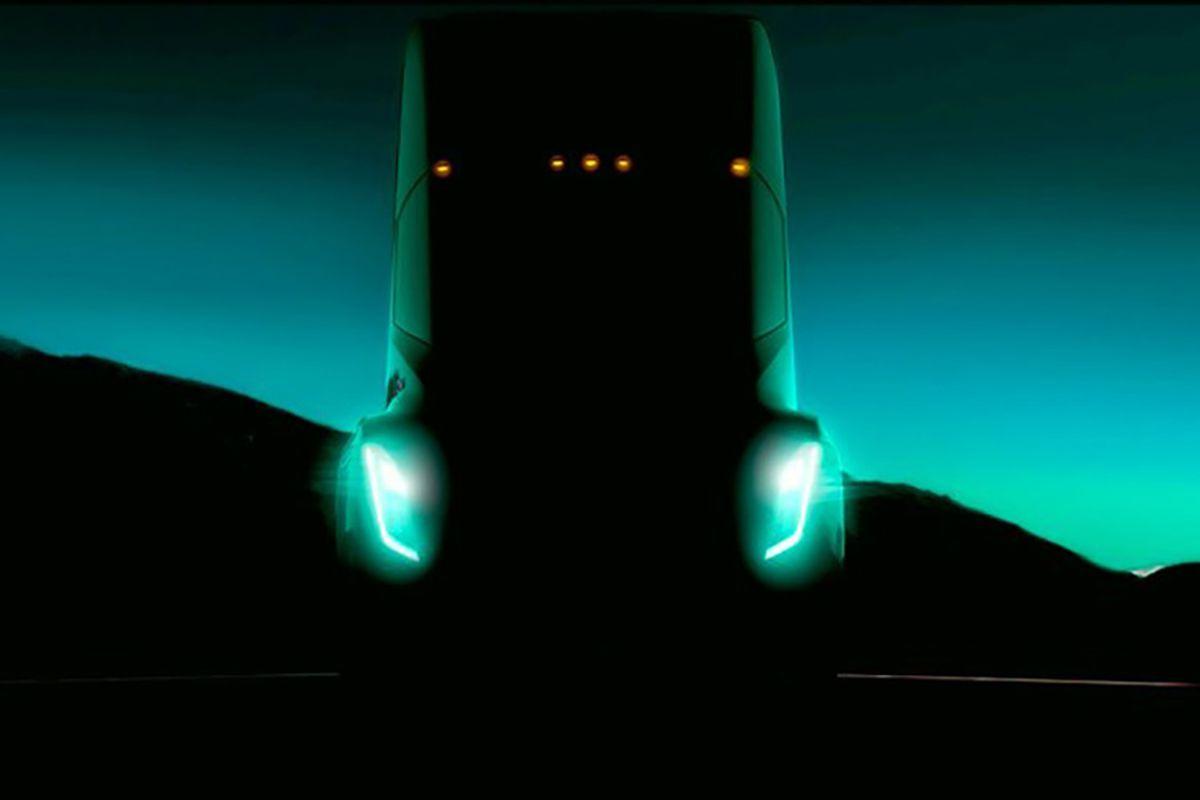 Image of Tesla's electric semi truck surfaces
