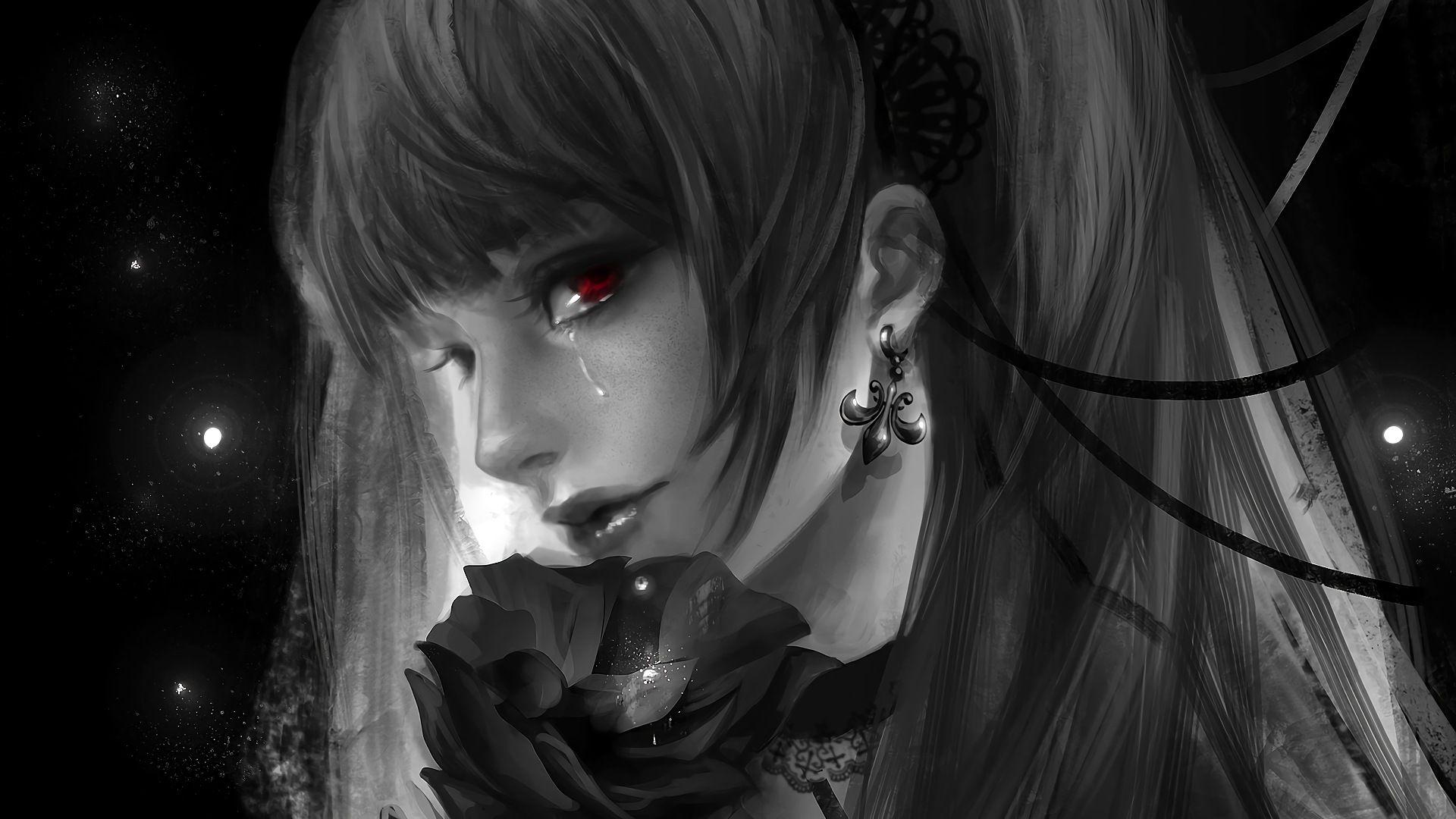 Misa Amane Death Note Black and Whit. Wallpaper