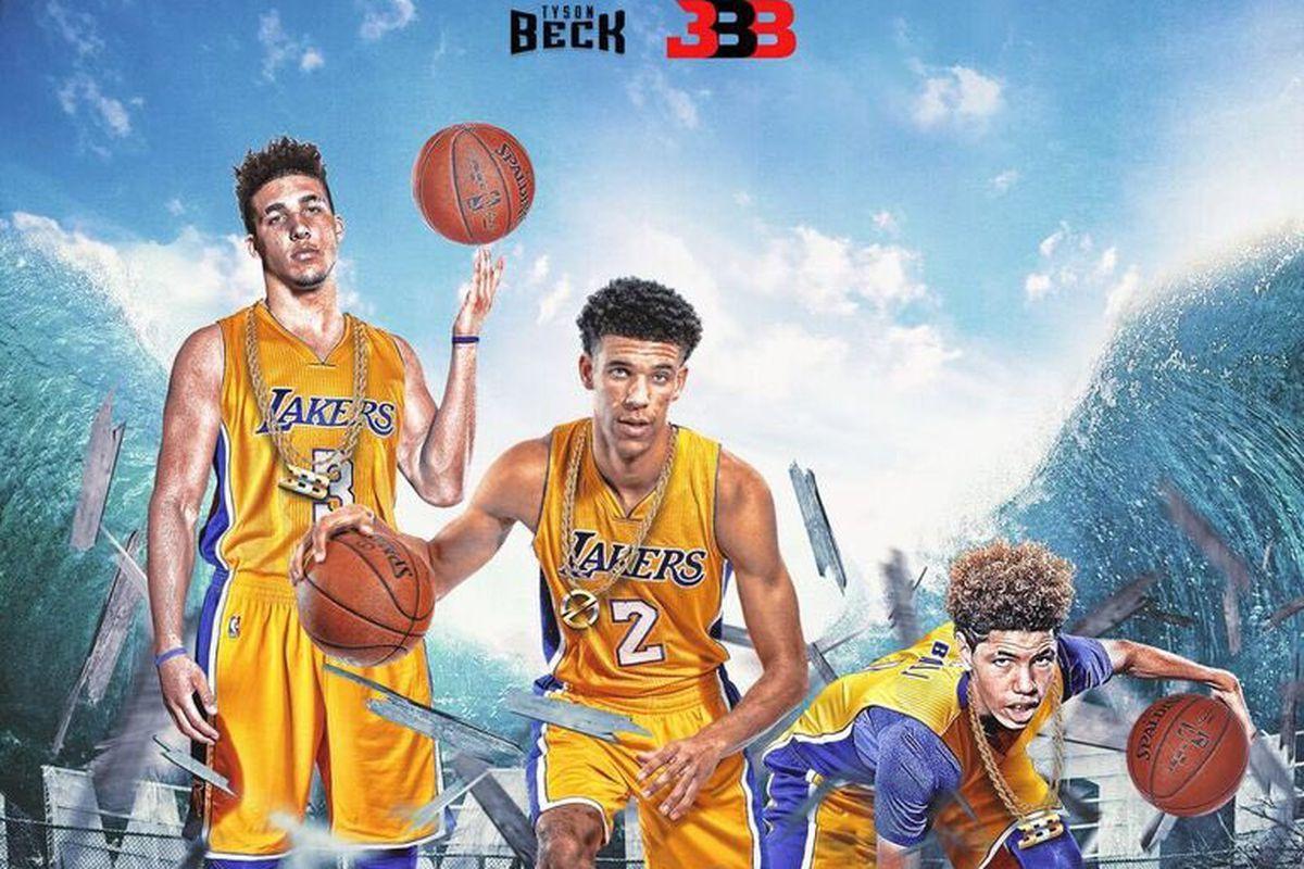 Big Baller Brand is photohopping the entire Ball family as Lakers