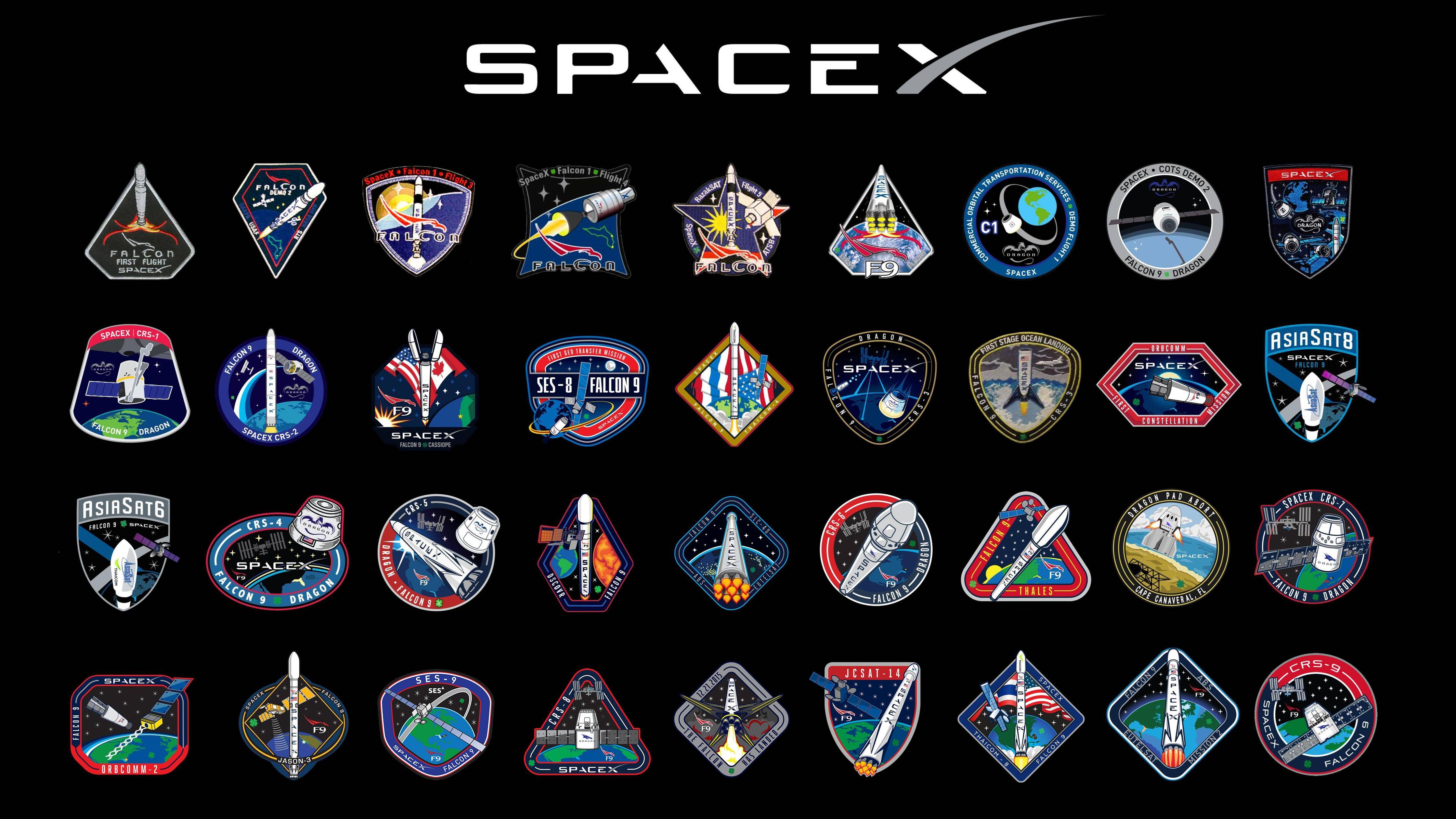 SpaceX Mission Patch 16:9 Wallpaper