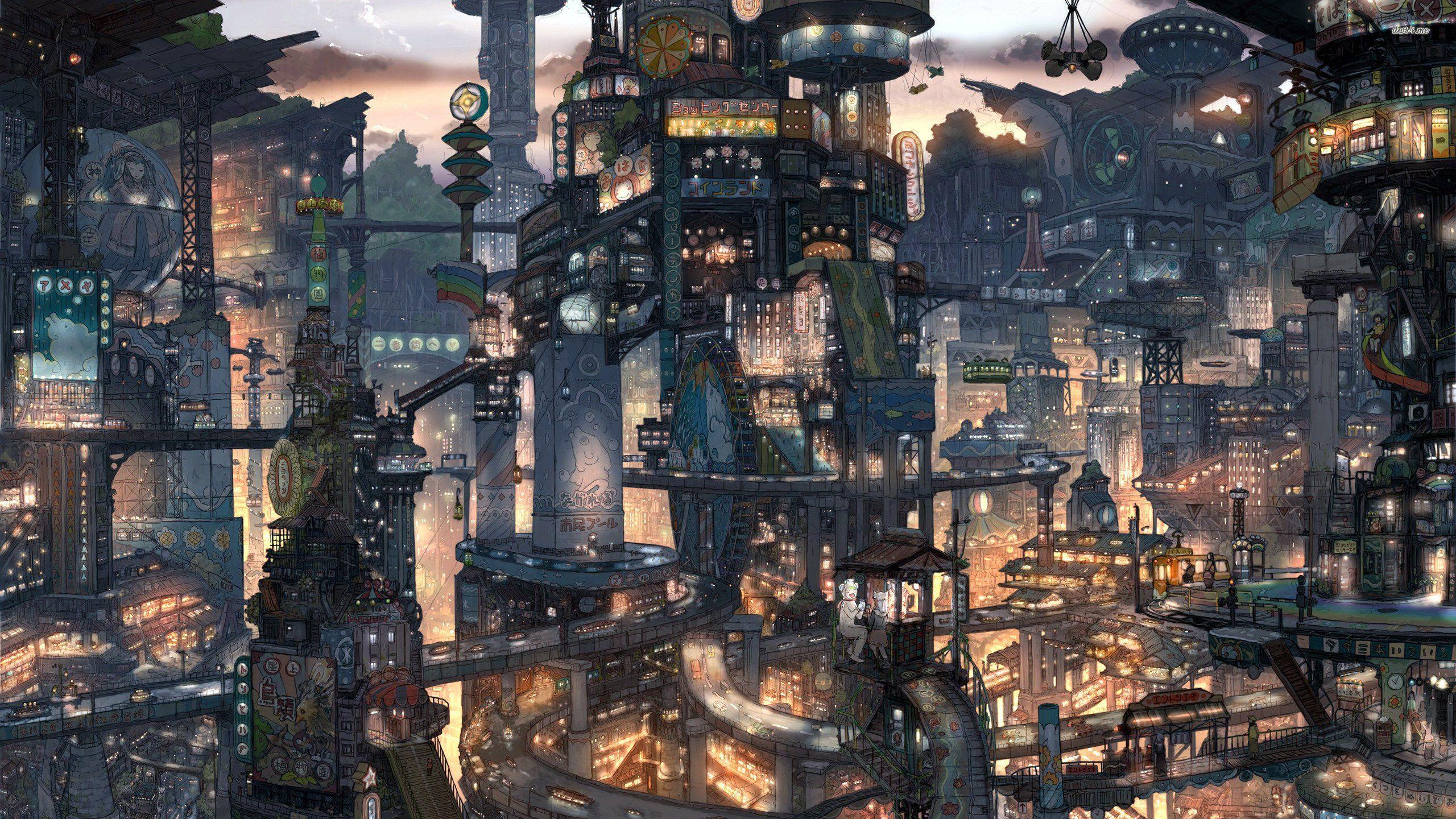 Busy Fantasy City