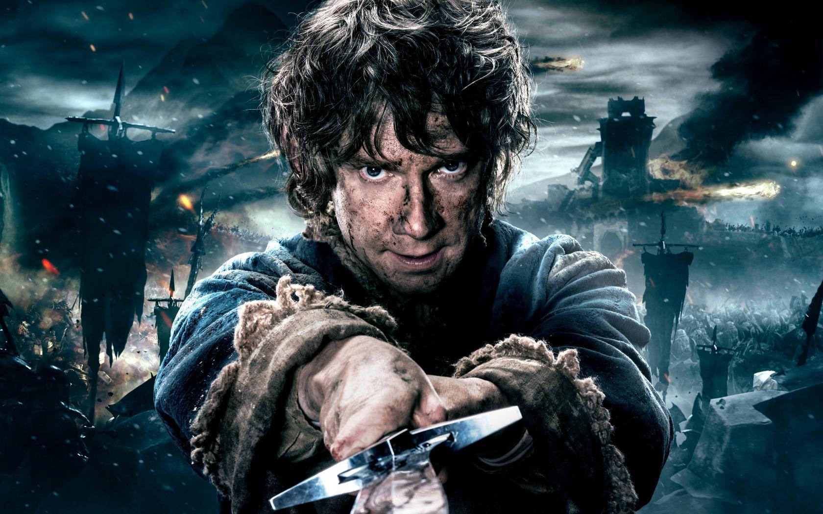 Bilbo Baggins, Dwalin and Balin in The Hobbit Movie HD Wallpaper