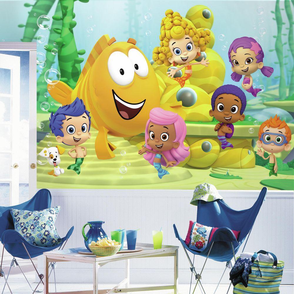 RoomMates 72 In. X 126 In. Bubble Guppies XL Chair Rail 7 Panel