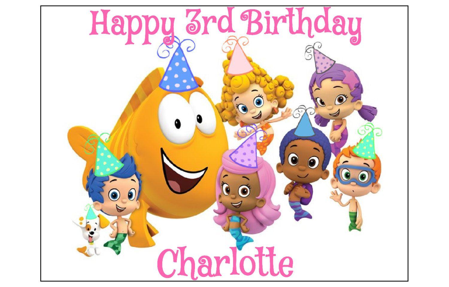 Bubble Guppies EDIBLE cake topper decoration party birthday
