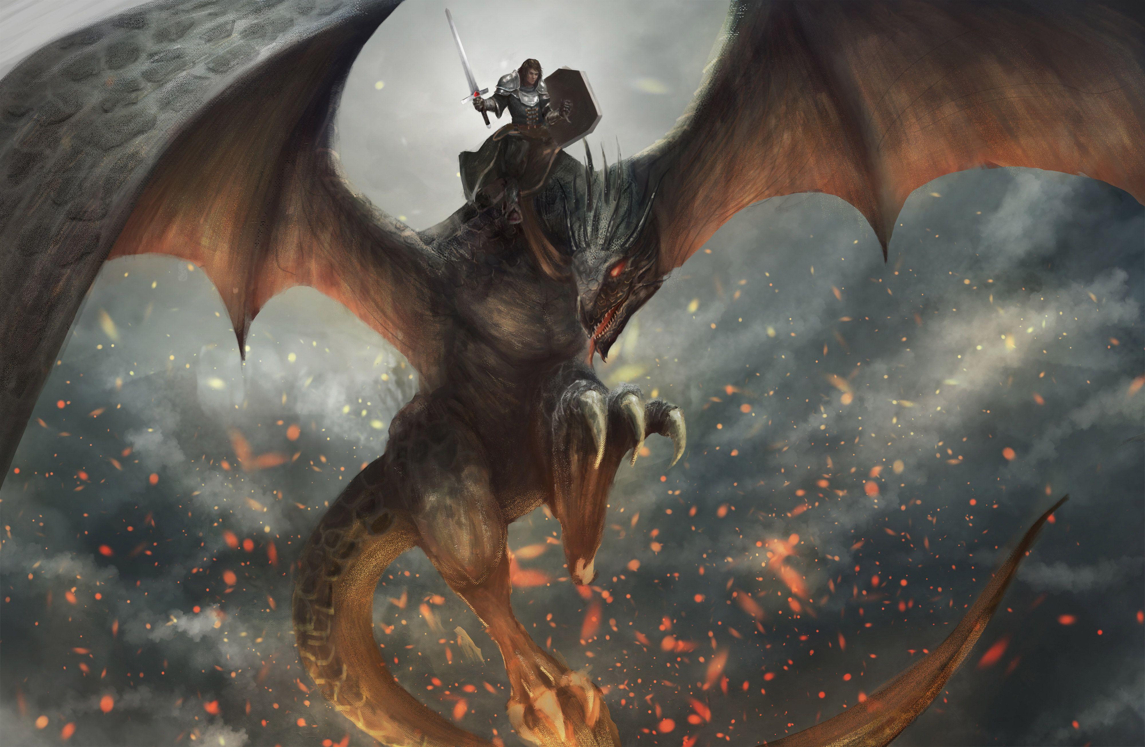 Dragon Knight. Artist HD 4k Wallpaper