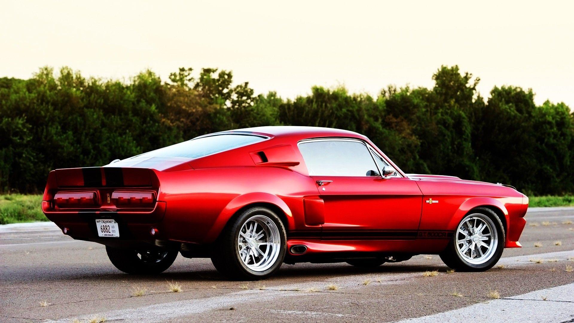Red Classic Mustang Wallpaper · iBackgroundWallpaper