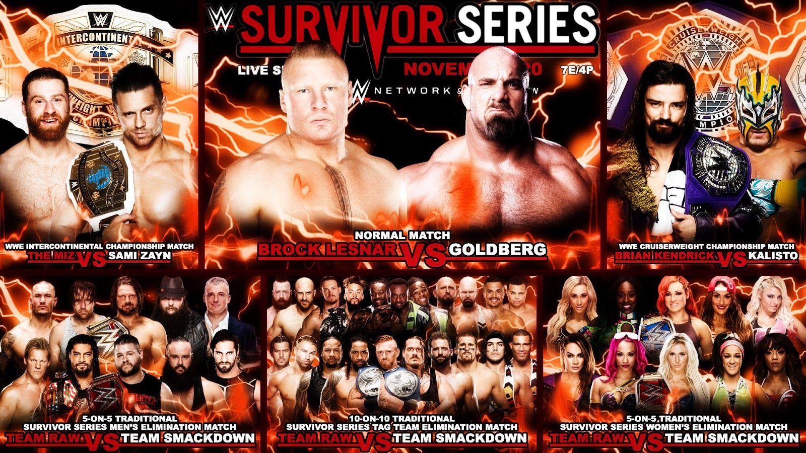 WWE Survivor Series 2016. WWE Match Cards Wallpaper