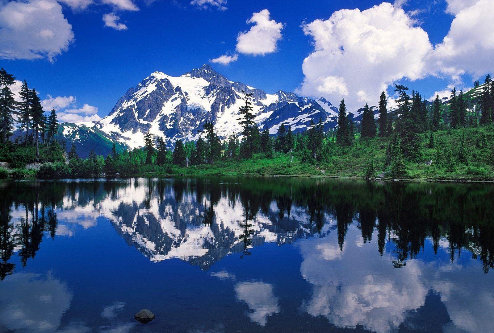 Mountain: Mount Shuksan Mountians Washington State Mirrored Lake