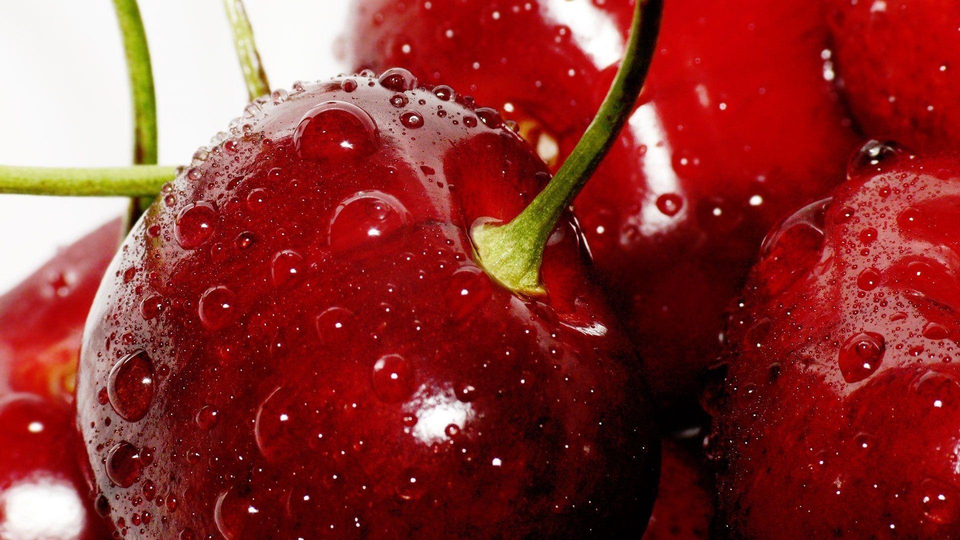 Fresh Red Cherries Wallpaper HD Wallpaper