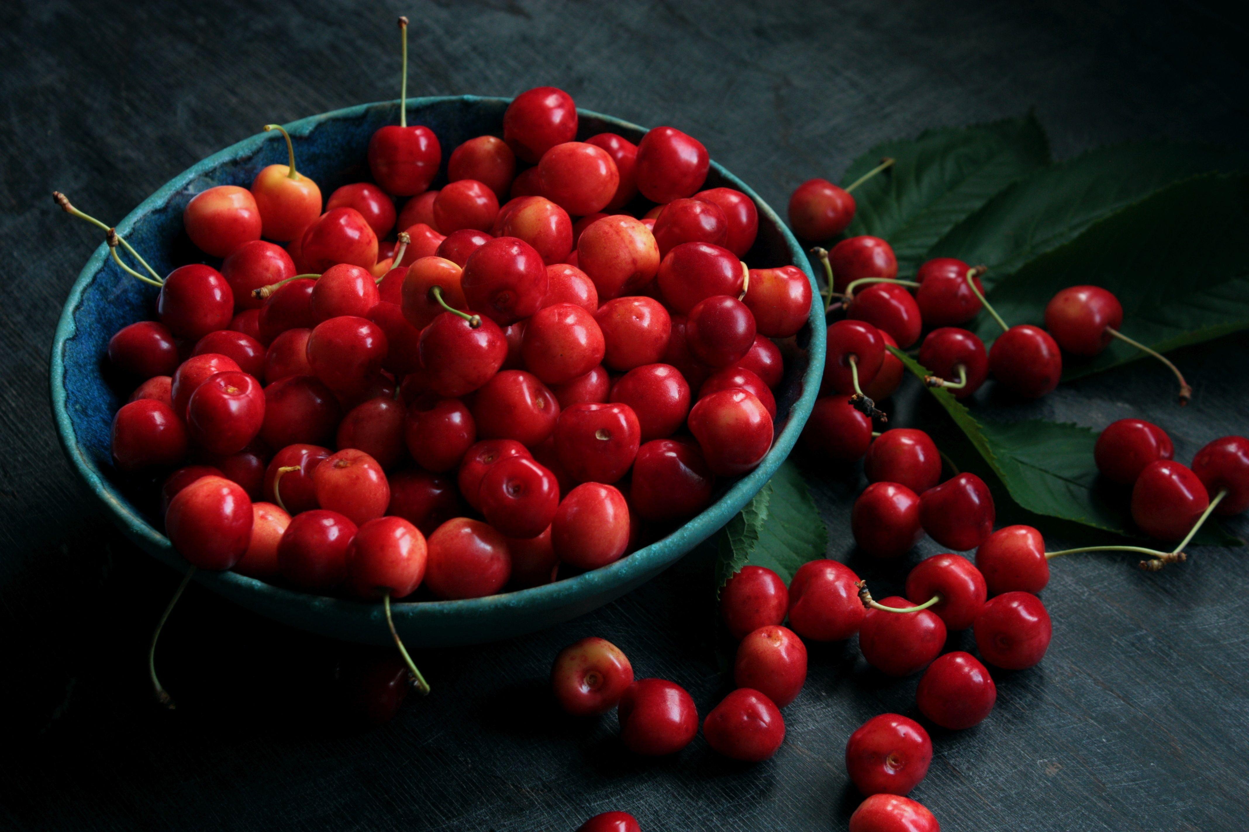 Wallpaper Cherries, Cherry, Berry, Plate HD, Picture, Image