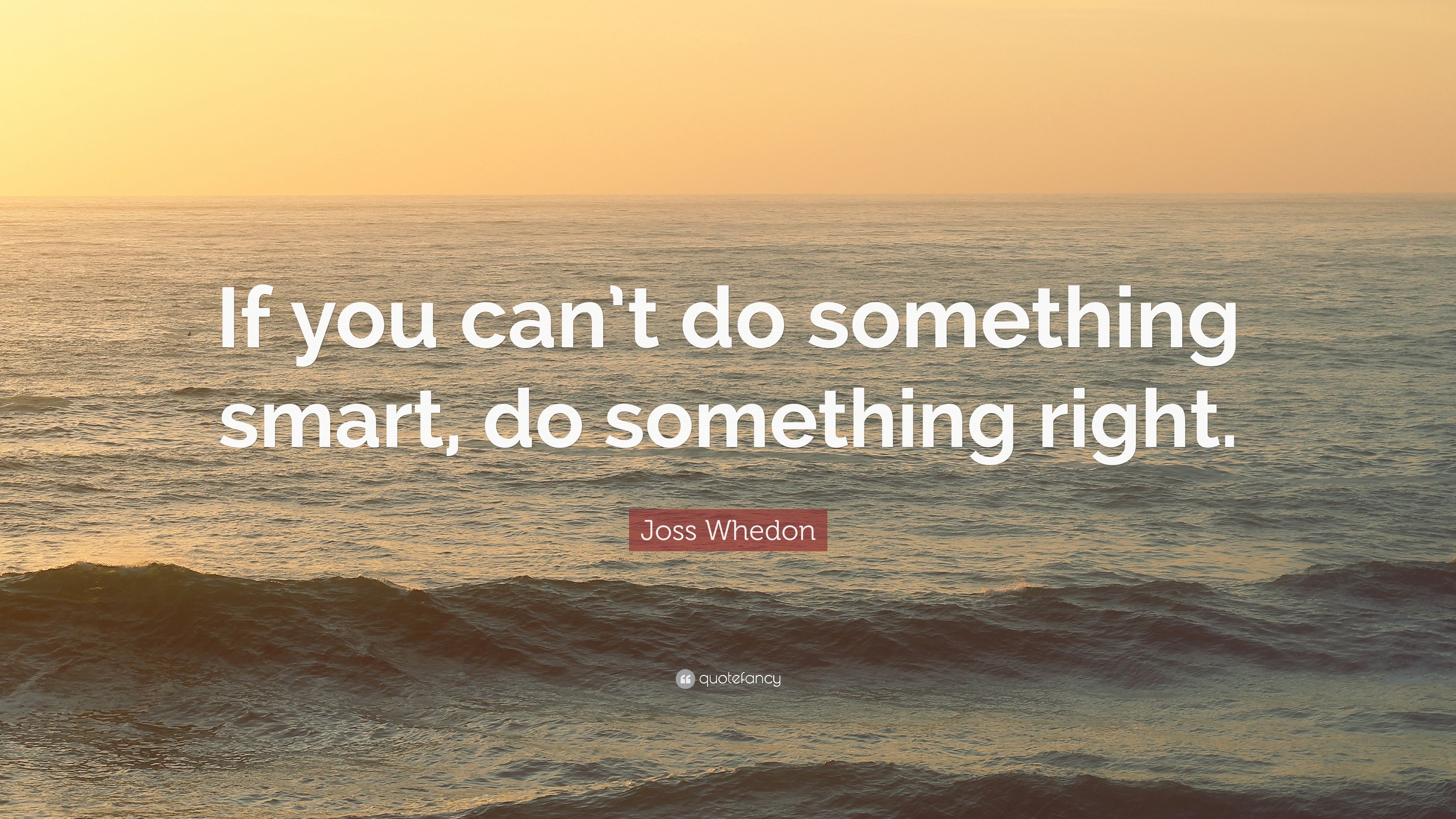 Joss Whedon Quote: “If you can't do something smart, do something