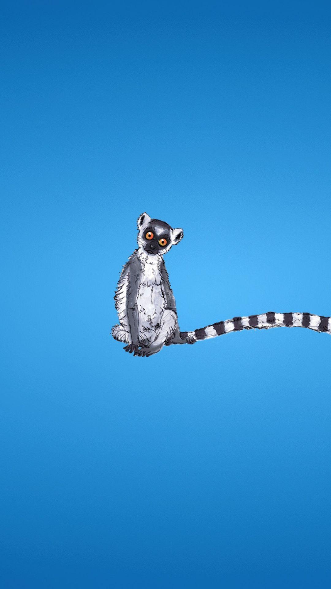 Lemur: Yes? (o.o). Tap to see more Animal Minimalist Wallpaper