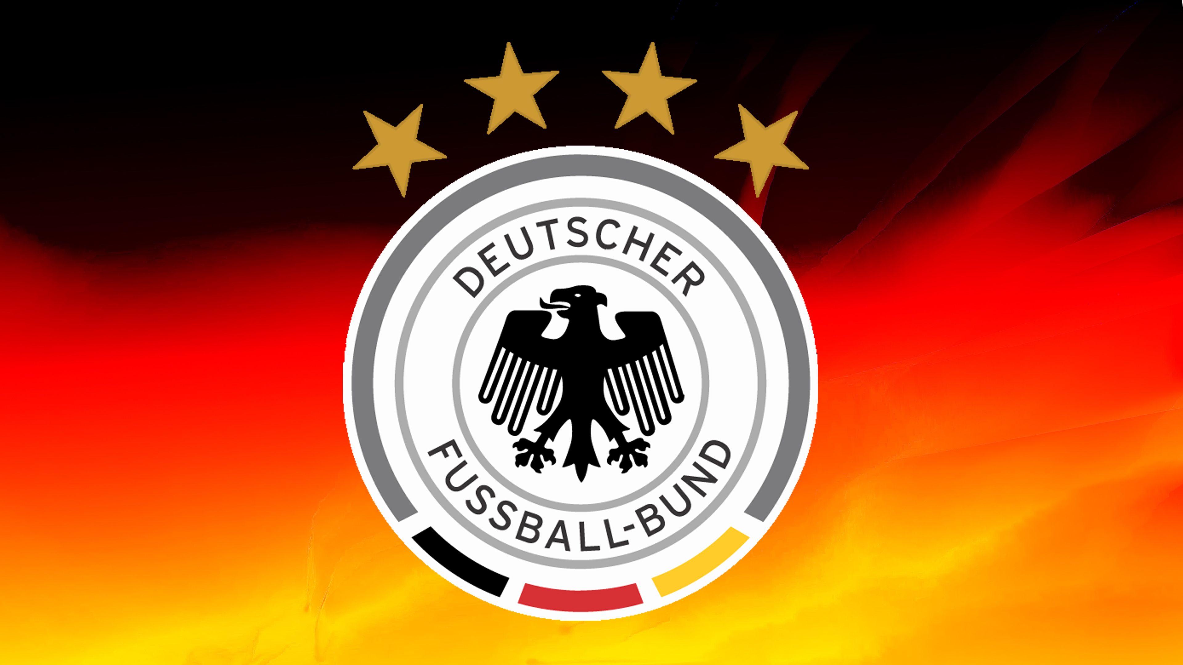 Germany Football Logo Wallpaper with 4 Stars and National Flag. HD