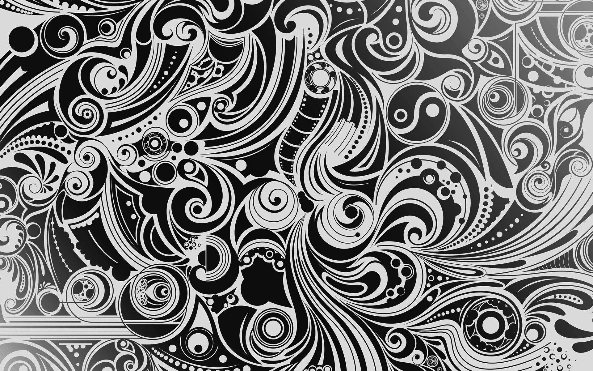 Download Wallpaper 1920x1200 Black, White, Pattern, Shape
