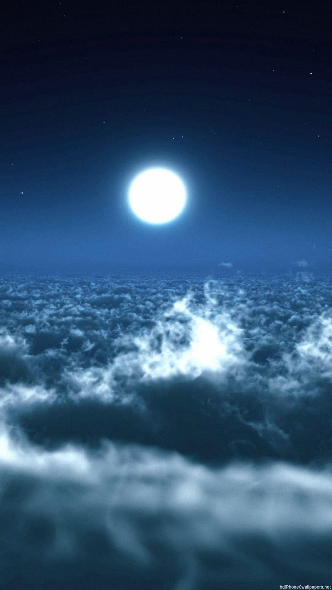 clouds sky moon iPhone 6 wallpaper HD and 1080P 6 Plus Wallpaper