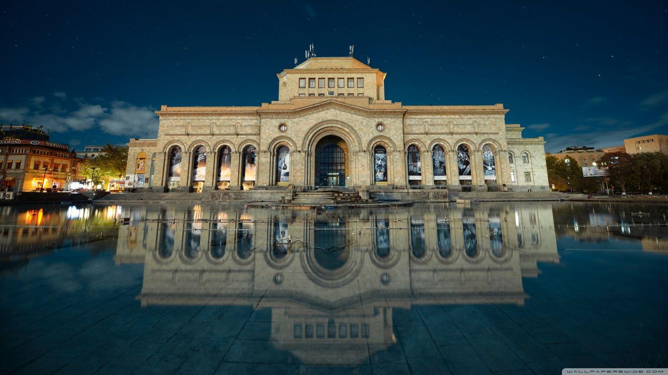 Armenia, Yerevan, Building Reflection in Water, Hayk Barseghyans