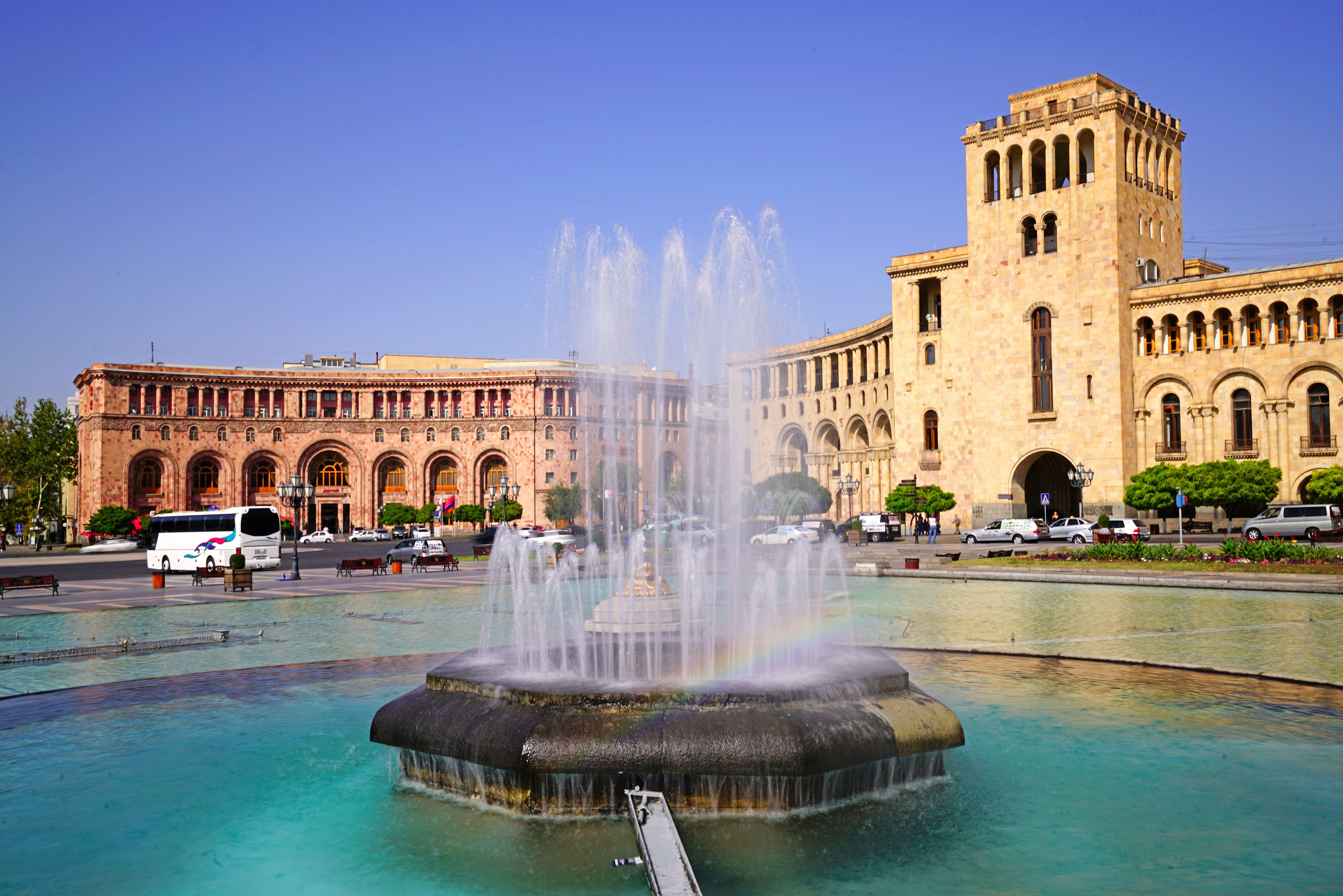 Wallpaper Cities Fountains Yerevan Armenia Building 6000x4002