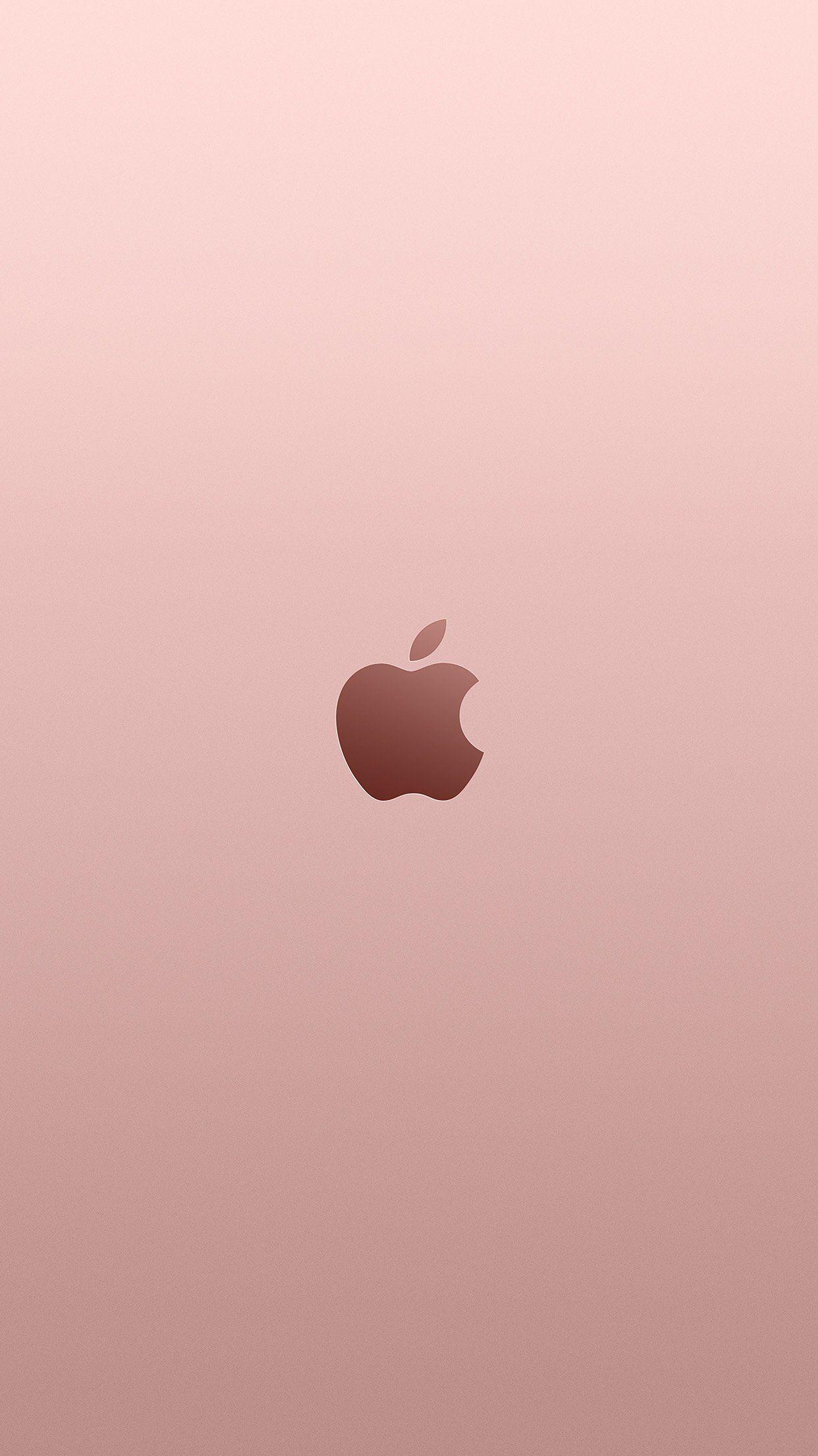 Apple Pink Rose Gold Minimal Illustration Art Android wallpaper