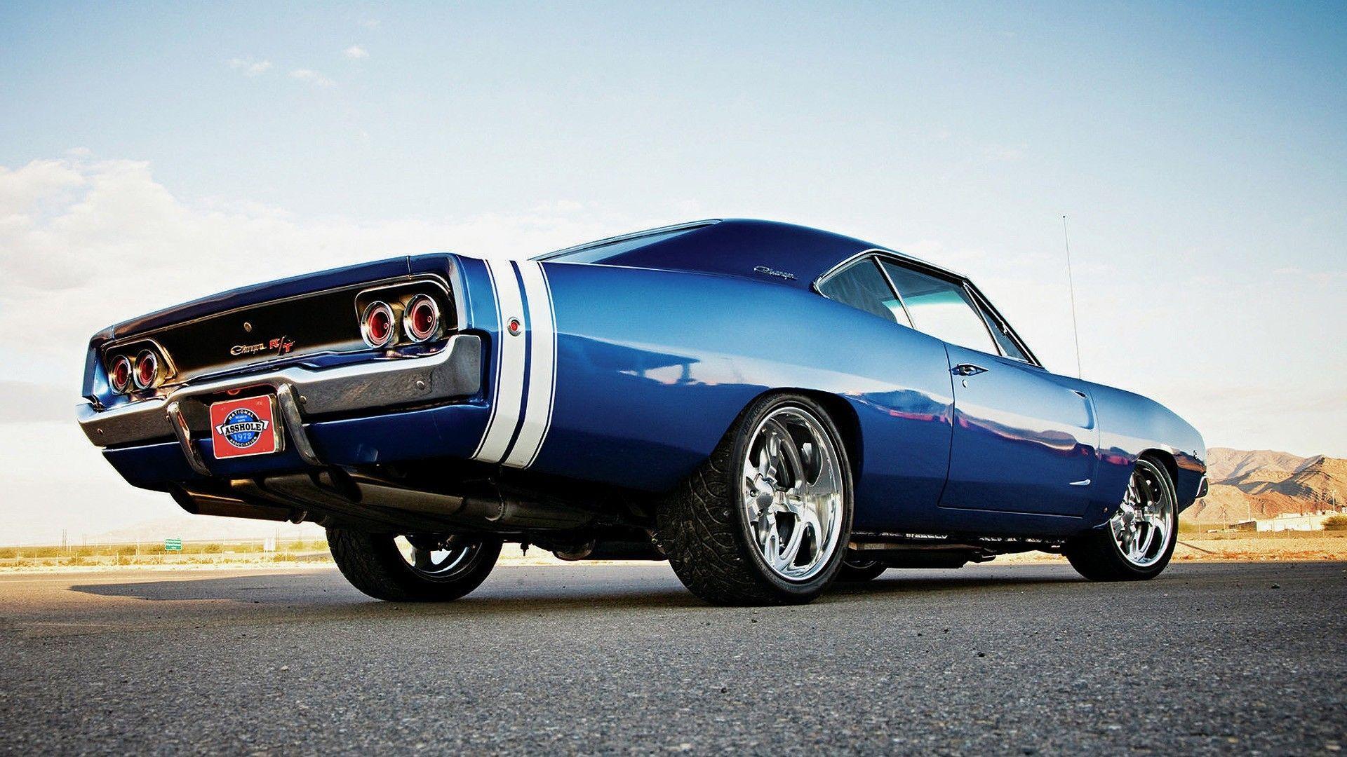 Wallpaper.wiki Blue 1970 Dodge Charger Background Free PIC