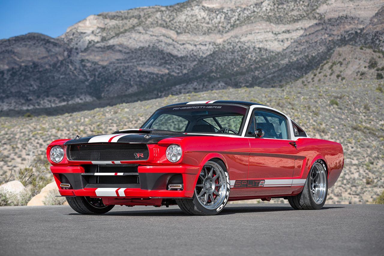 Photo Ford Mustang, Ringbrothers Red automobile