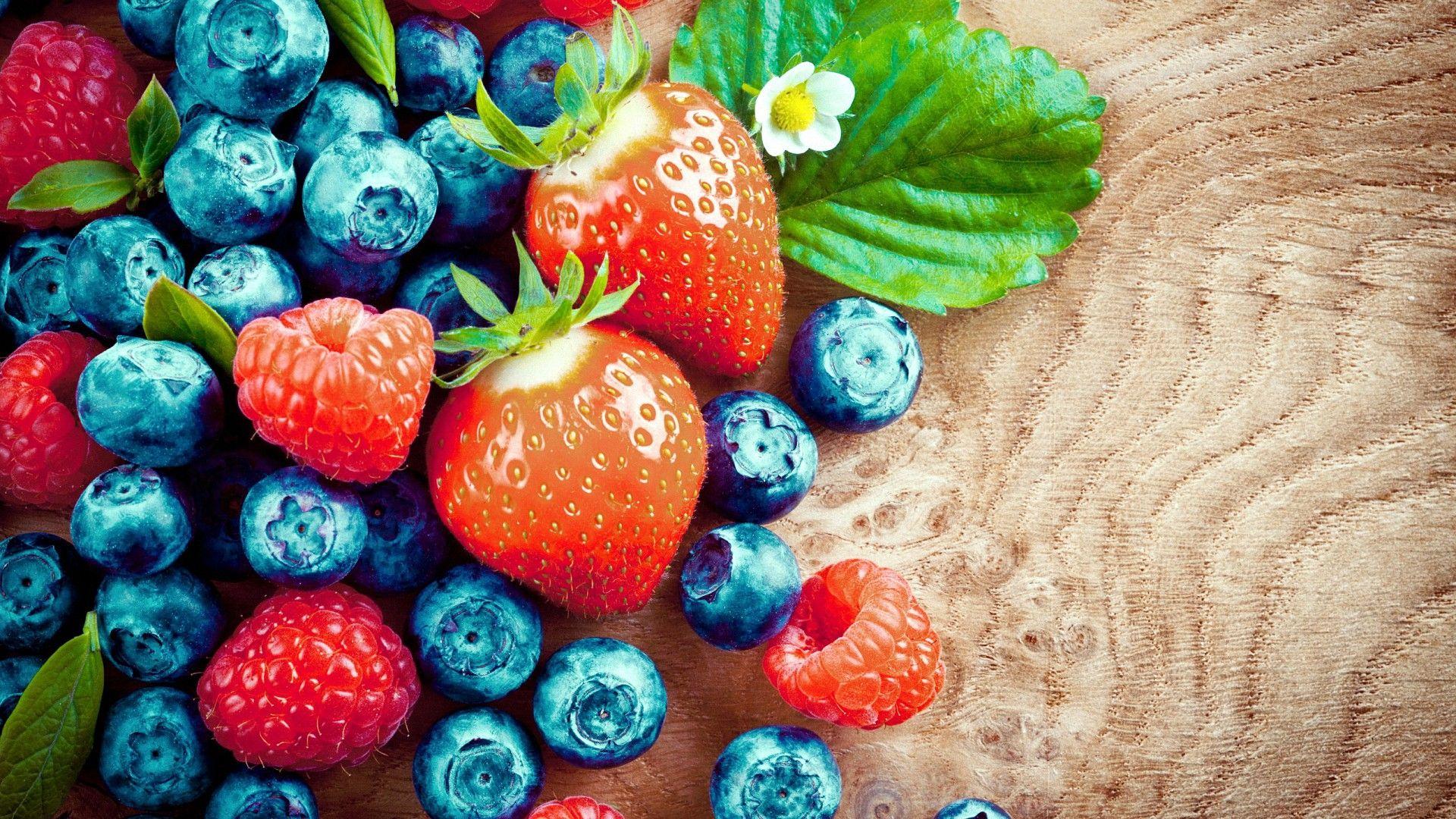 Strawberry And Blueberry HD Background