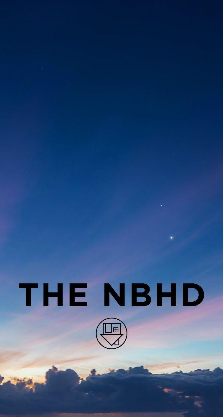 The Neighbourhood band logo. THE NBHD logo. Green, pink and orange