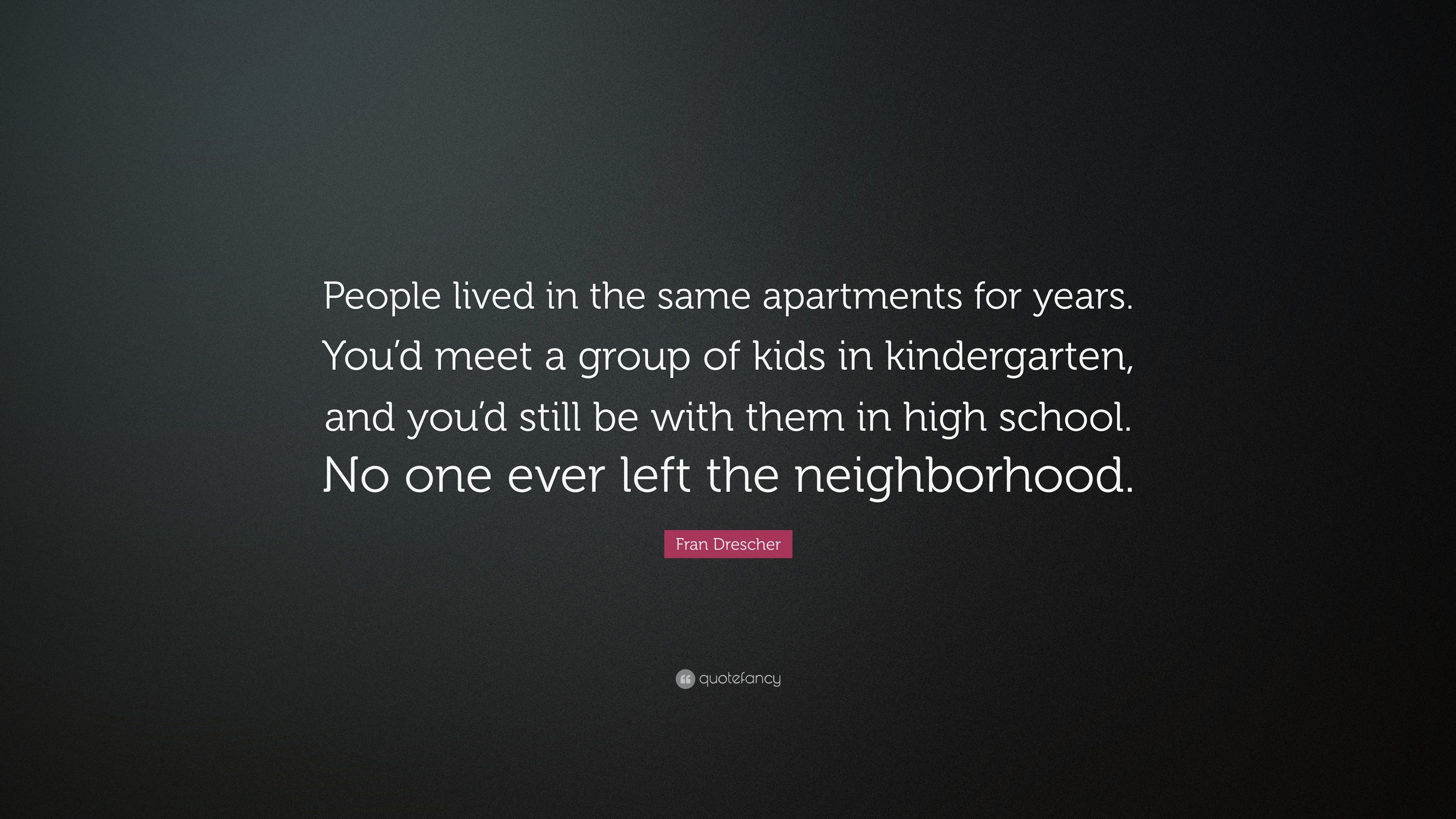 Fran Drescher Quote: “People lived in the same apartments