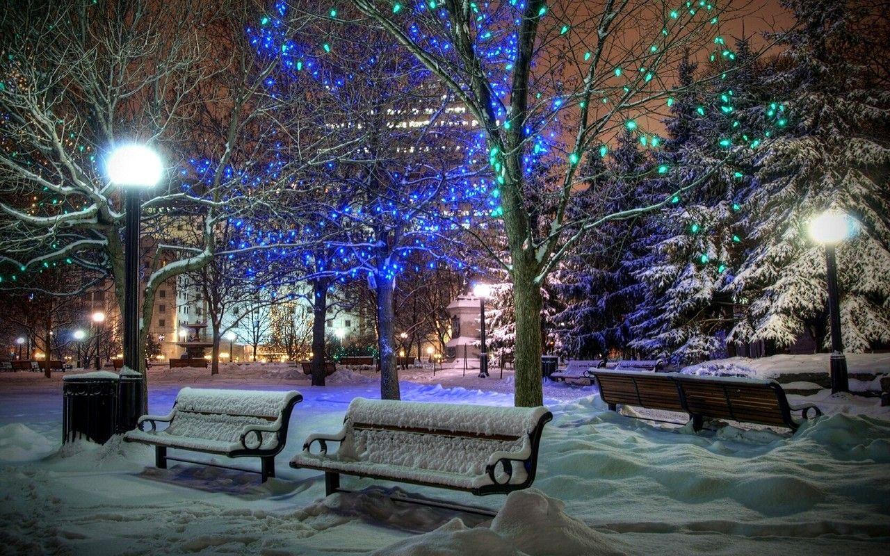 winter city lights wallpaper
