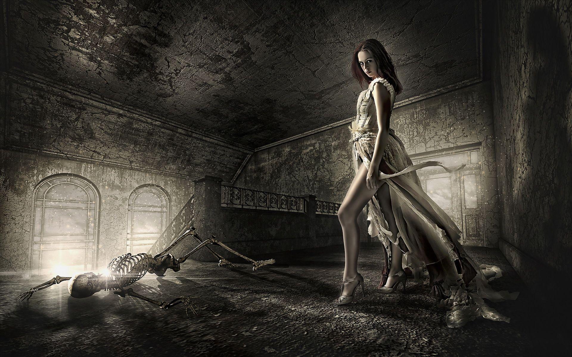 Dead Death Decay Lost Soul Skeleton Dark Fantasy Gothic Girl