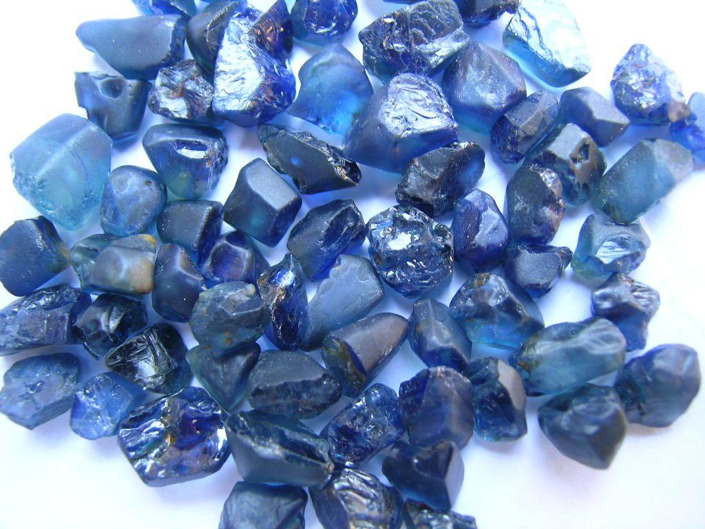 Stunning raw sapphires. Minerals