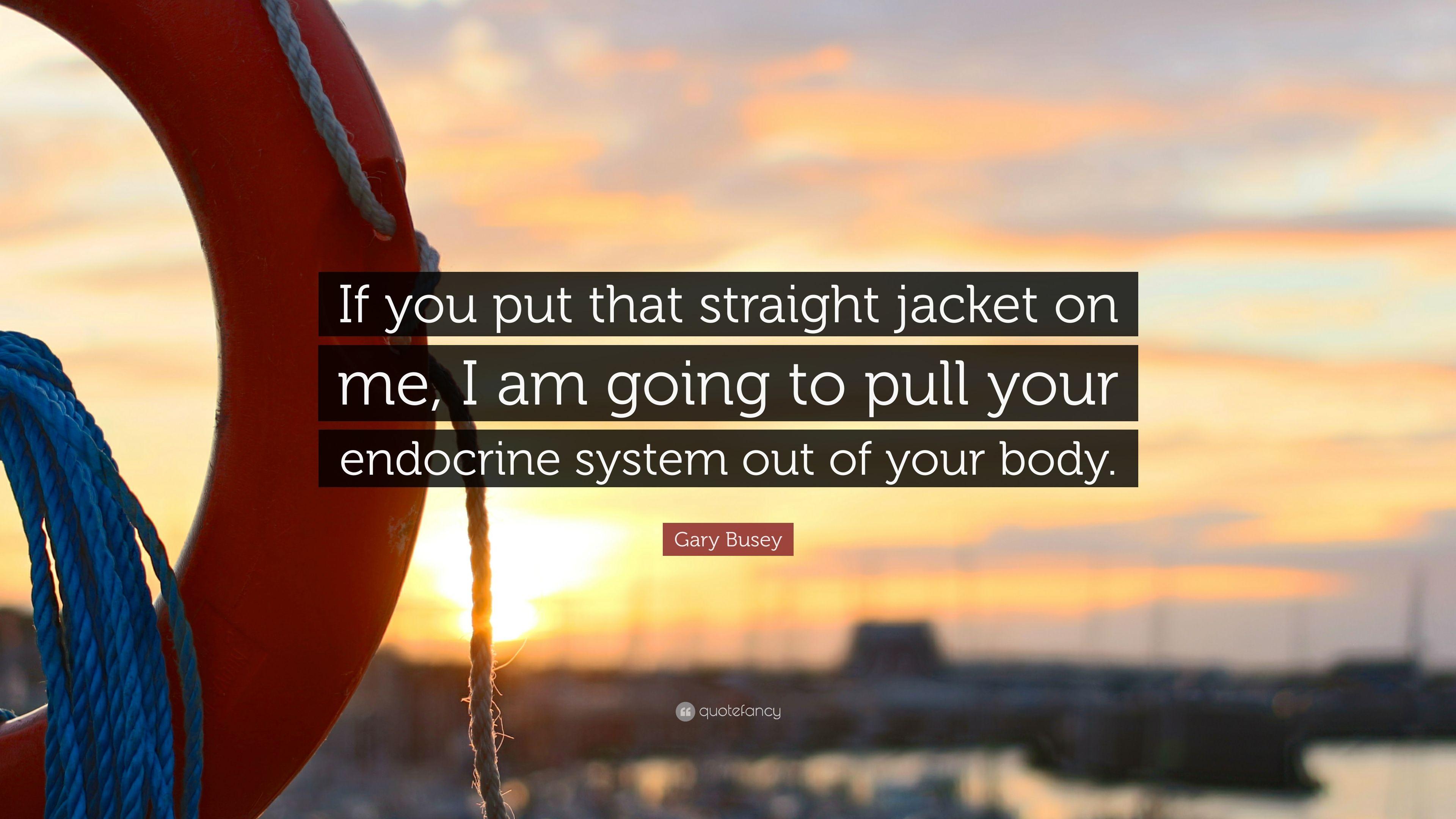 Gary Busey Quote: “If you put that straight jacket on me, I am
