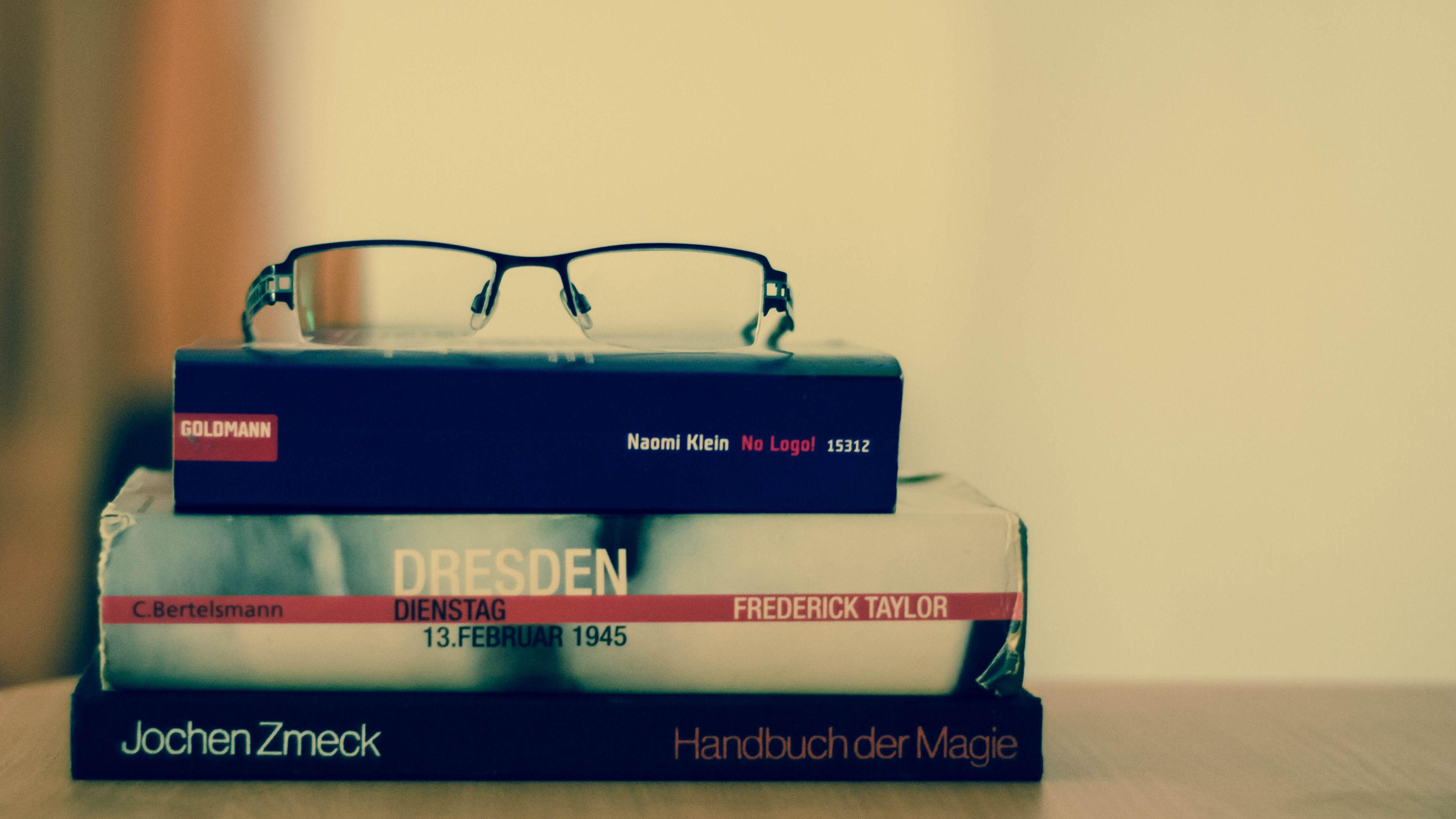 Books And Reading Glasses Widescreen Wallpaper. Wide Wallpaper.NET