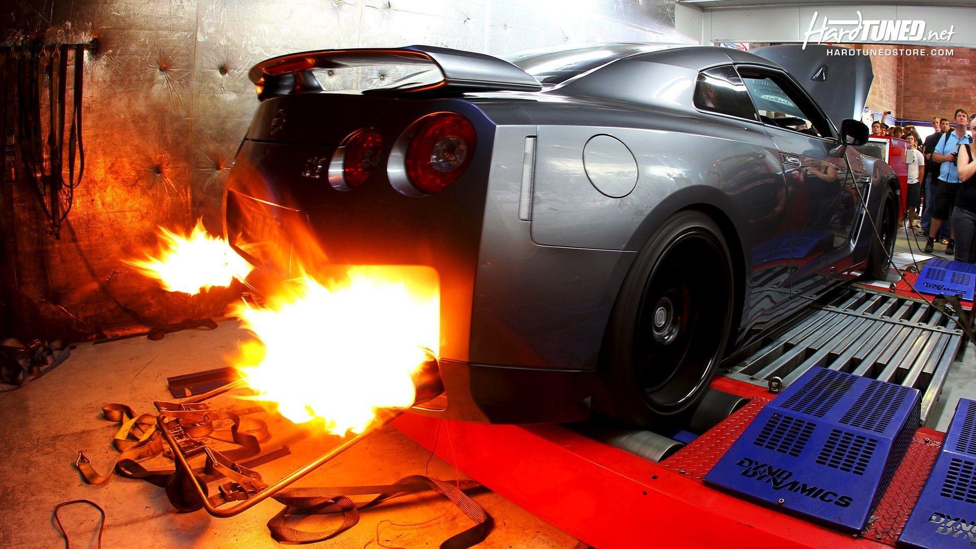 Fire Exhaust Car Nissan GT R Wallpaper And Image