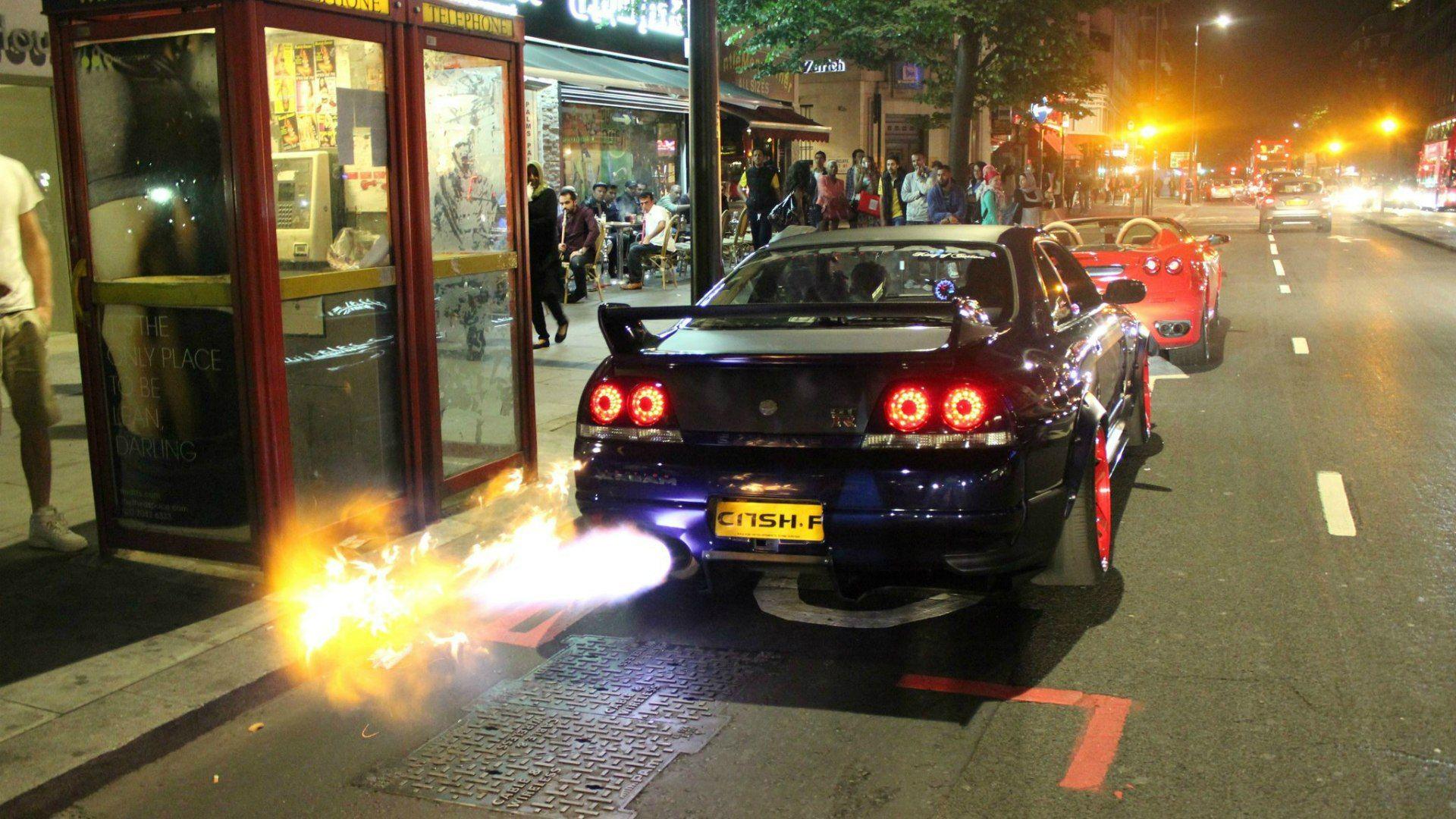 Fire Exhaust Nissan Skyline GT R Wallpaper And Image