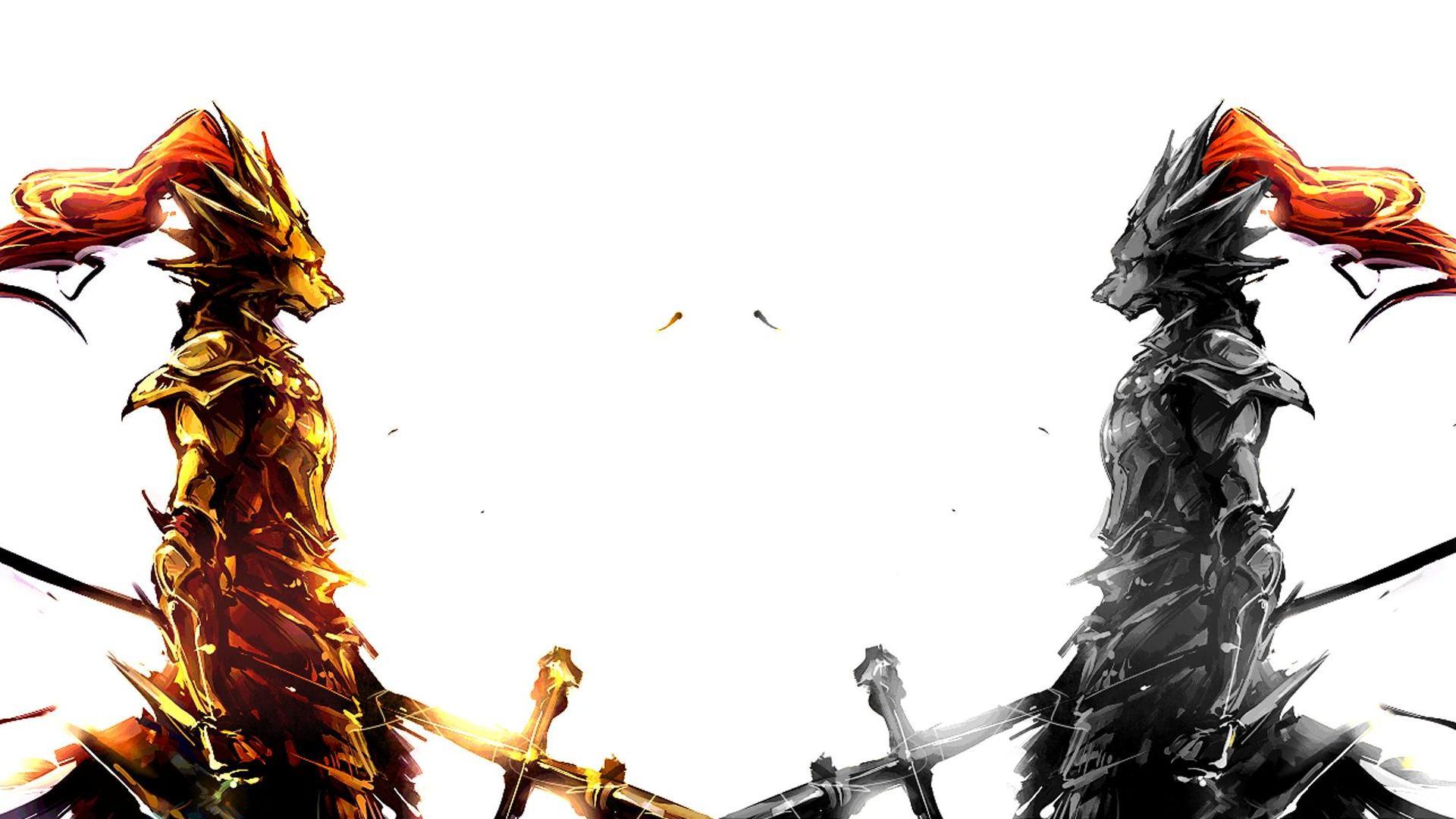 Ornstein And The Old Dragonslayer Dual Screen Wallpaper 3840x1080