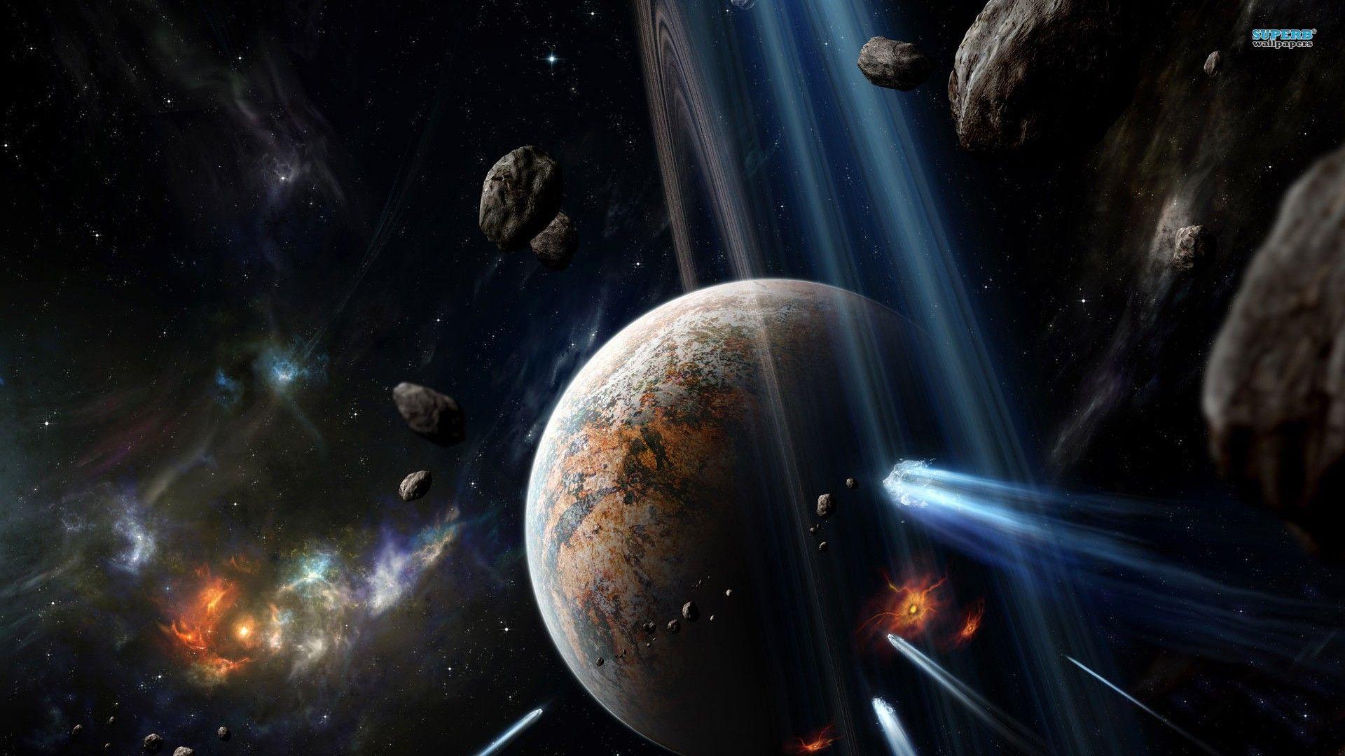 Asteroid Hitting Earth Wallpaper