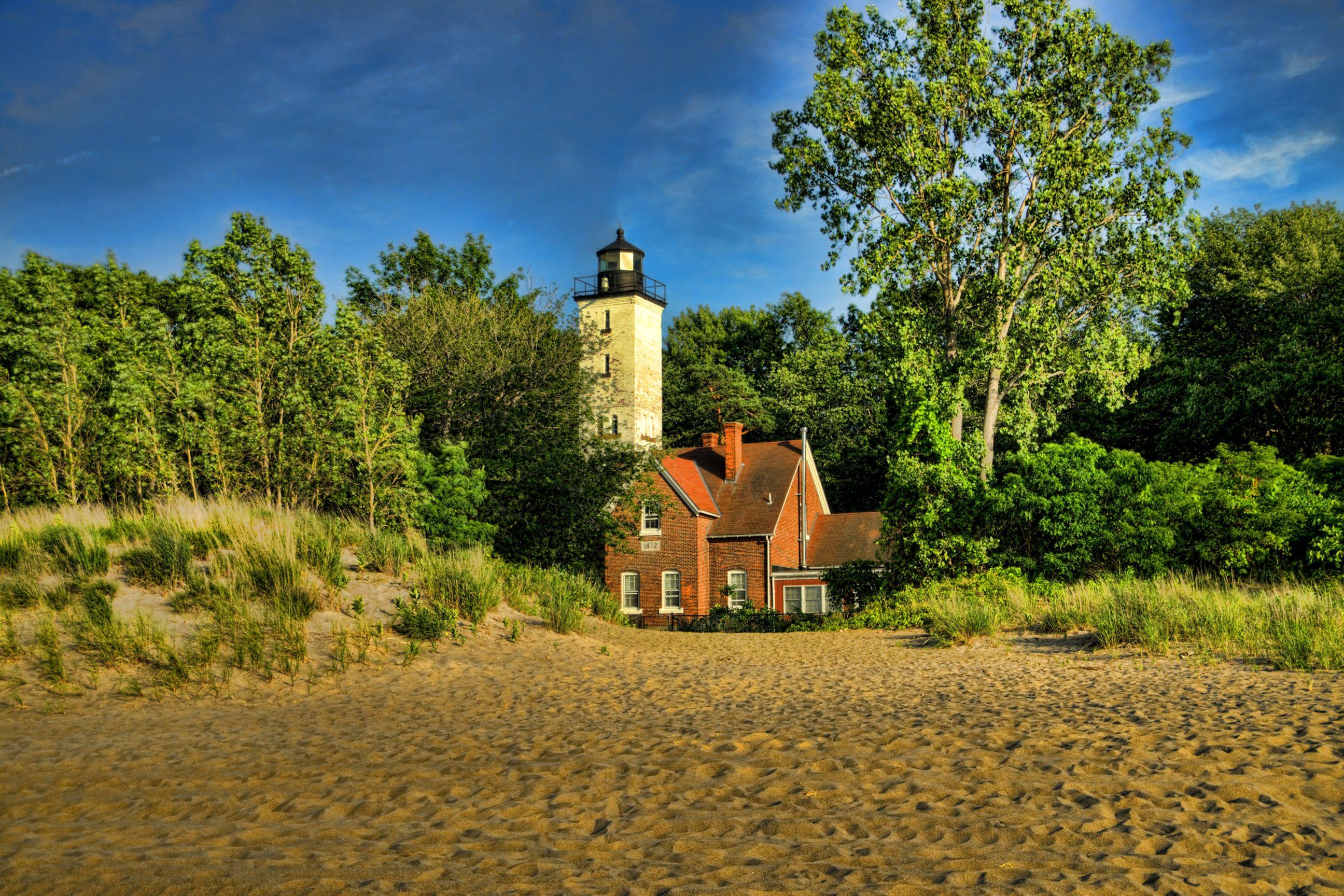USA Presque Isle Pennsylvania Nature Lighthouses 2592x1728