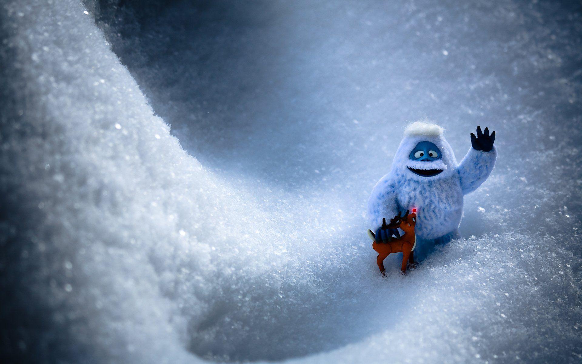 Abominable Snowman and Rudolph HD Wallpaper. Background