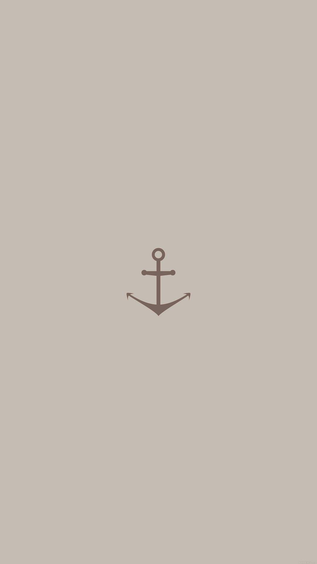 Minimal Sea Anchor Logo Red Art iPhone 8 Wallpaper Download
