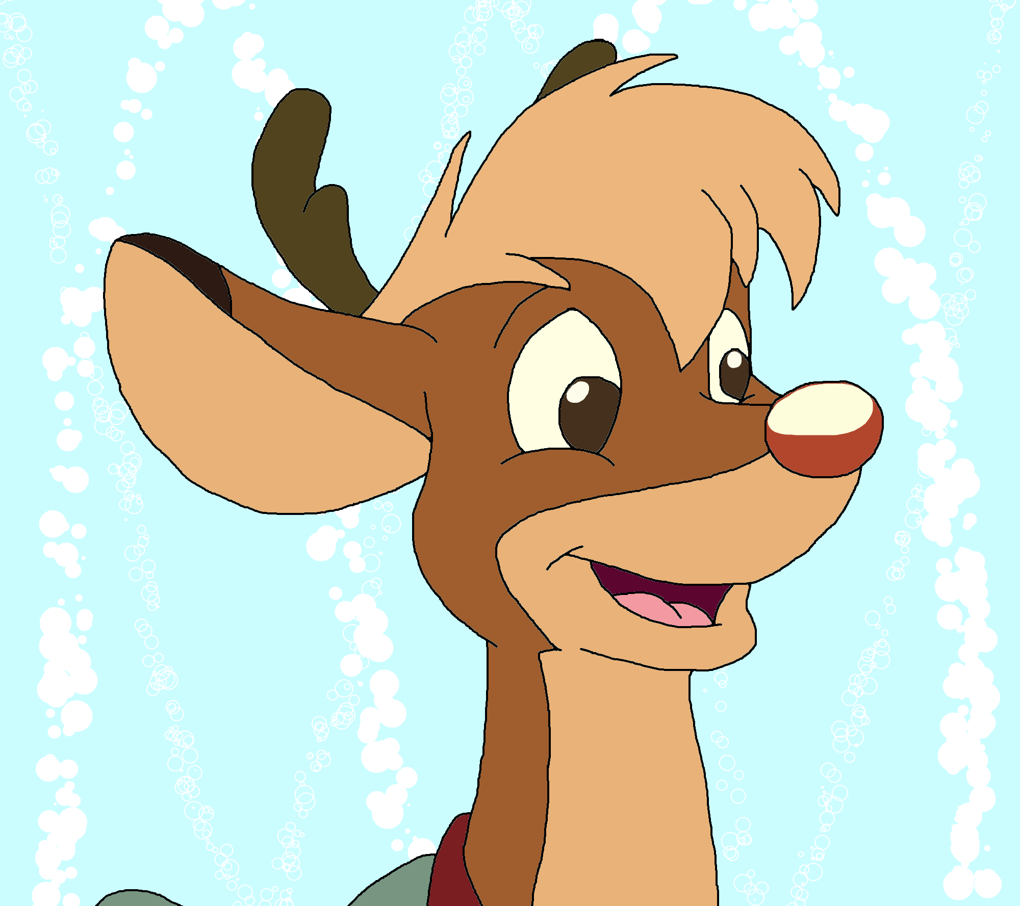 Rudolph The Red Nosed Reindeer (original Colors) By The Acorn