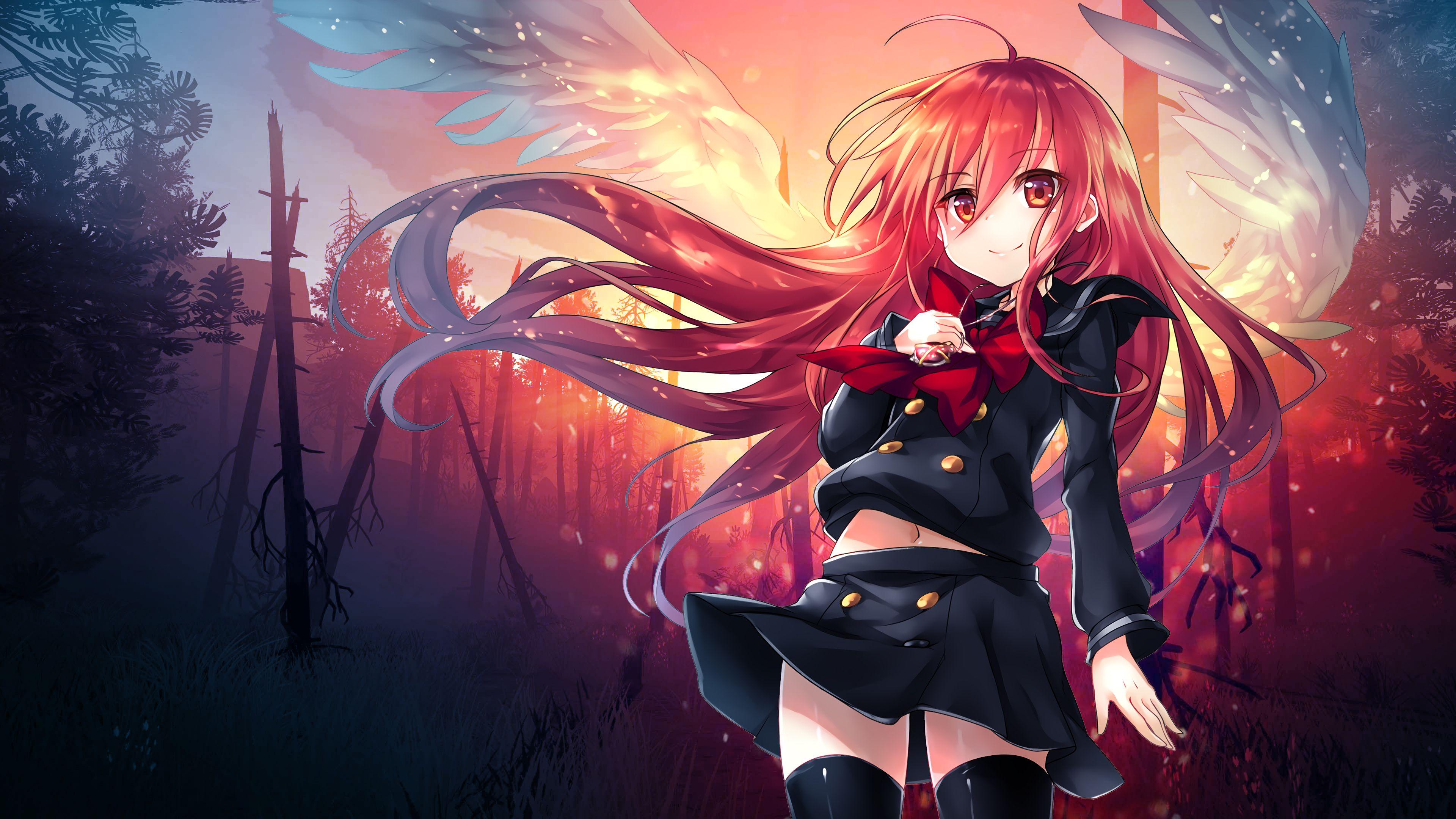 Wallpapers Anime girl, Fire Angel, 4K, Anime,