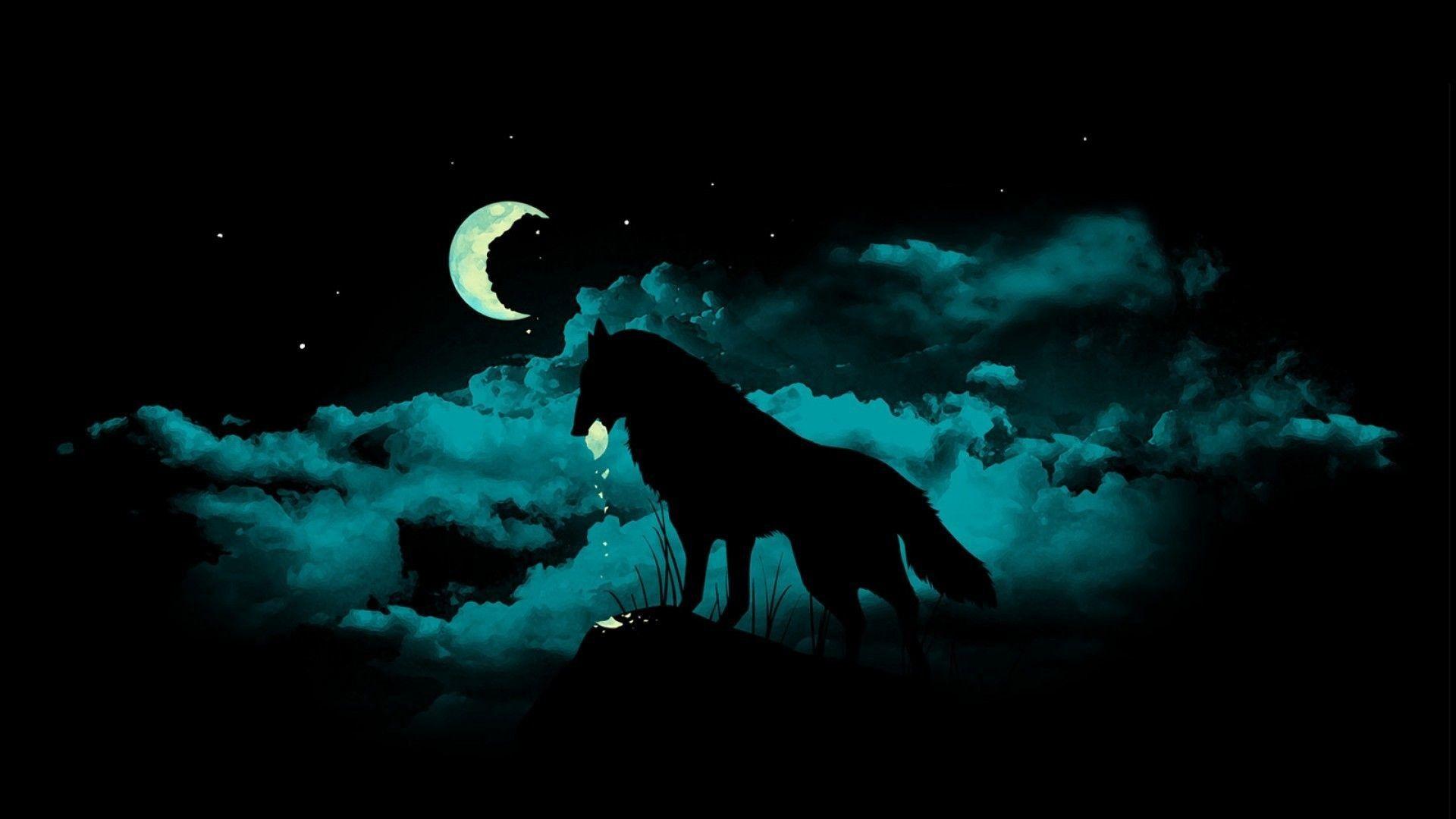 Wolf Silhouette 4K wallpaper  Wolf silhouette, Desktop wallpaper art,  Digital painting